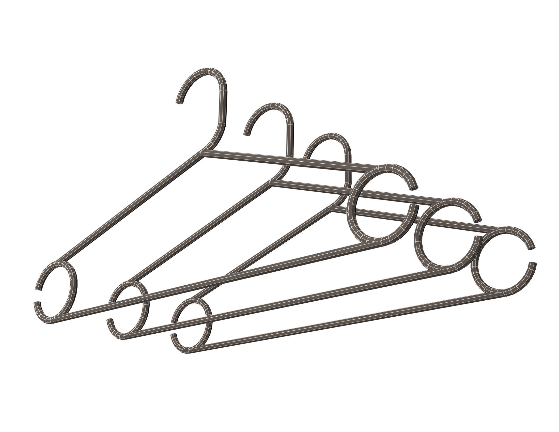 Plastic Clothes Hanger Low-poly 3D model_2