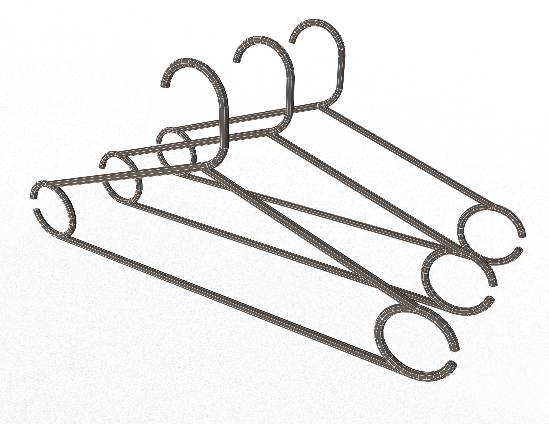 Plastic Clothes Hanger Low-poly 3D model_13