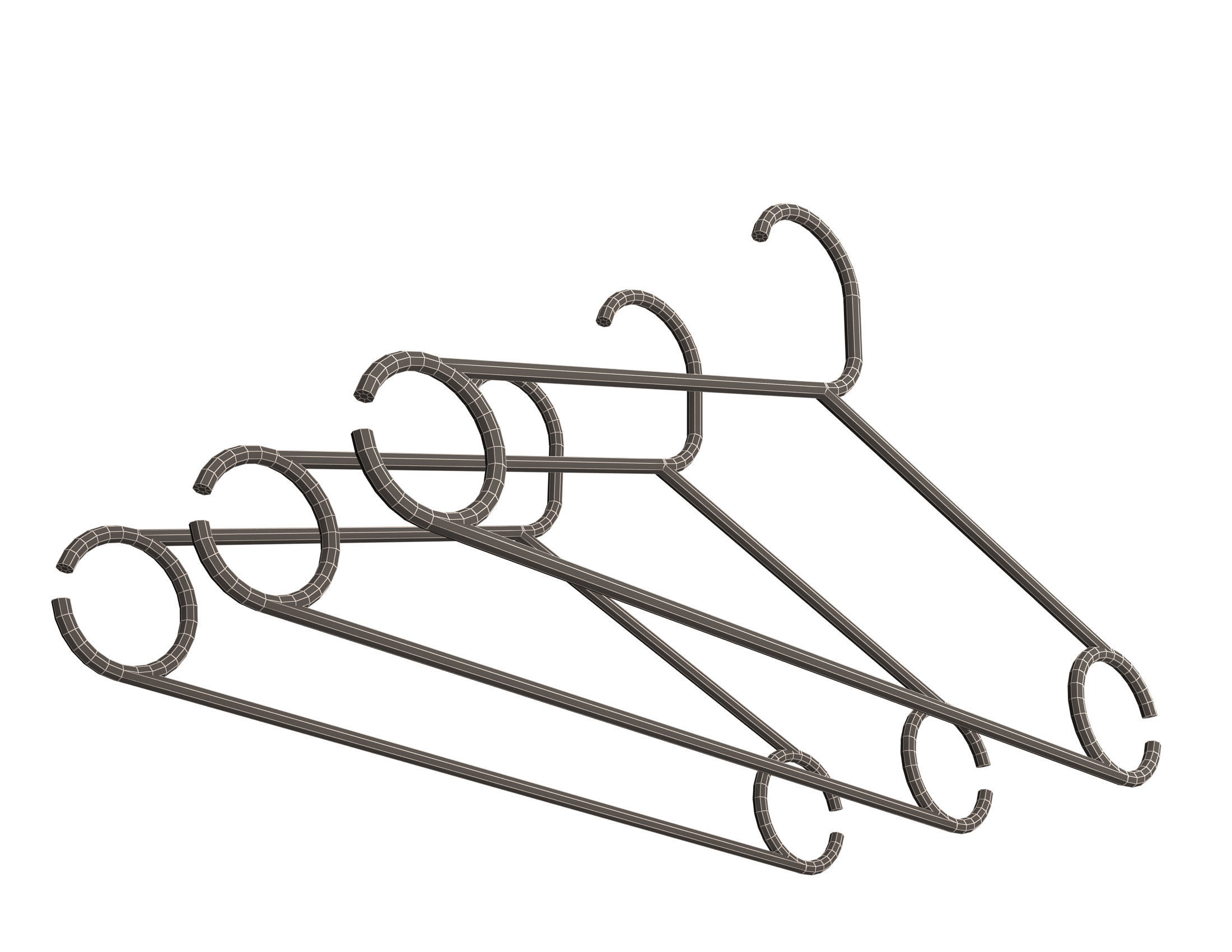 Plastic Clothes Hanger Low-poly 3D model_5