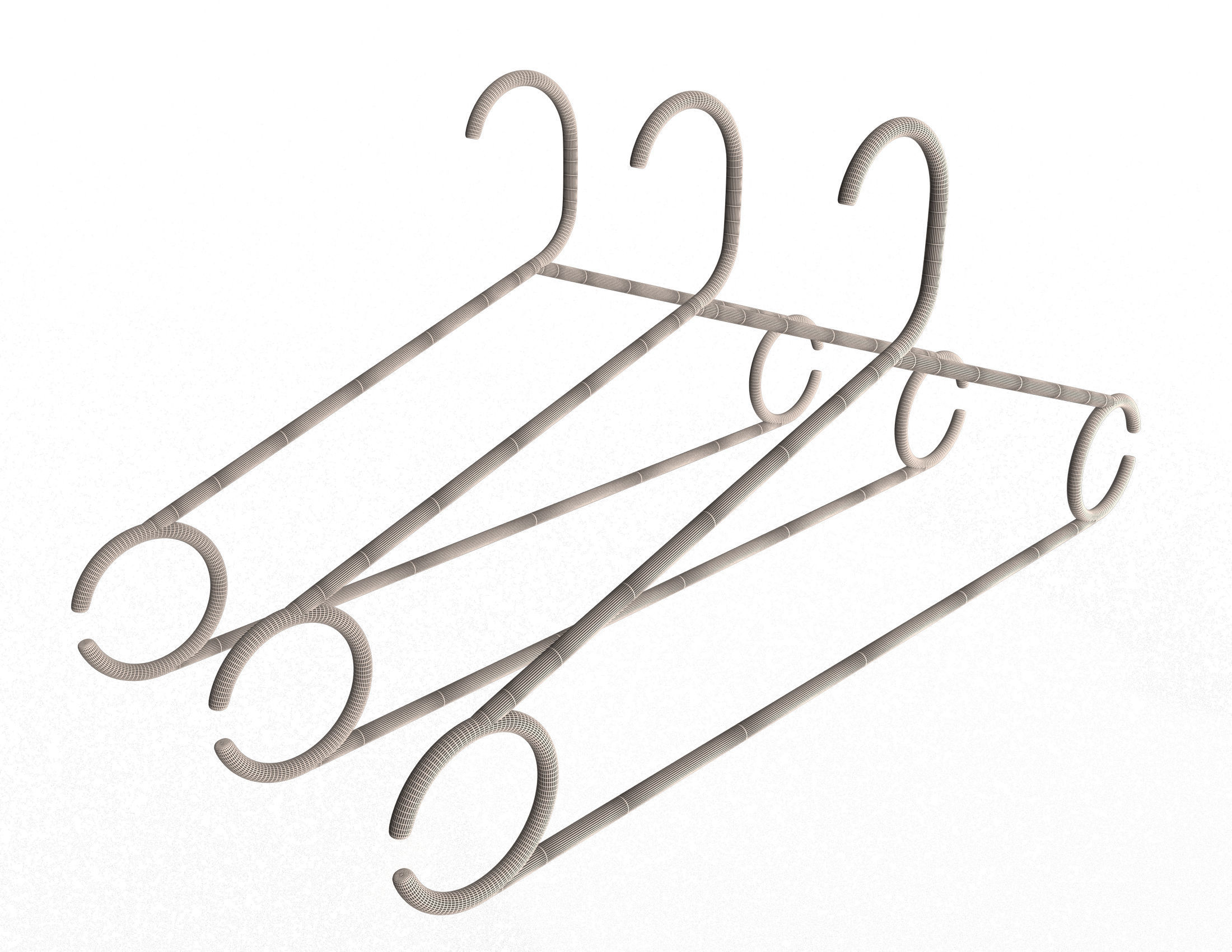 Plastic Clothes Hanger Low-poly 3D model_12