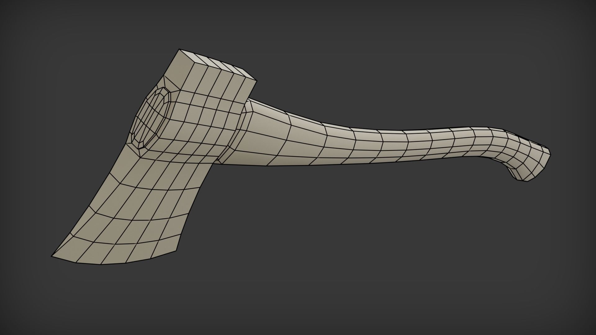 Wooden Axe Free low-poly 3D model_4