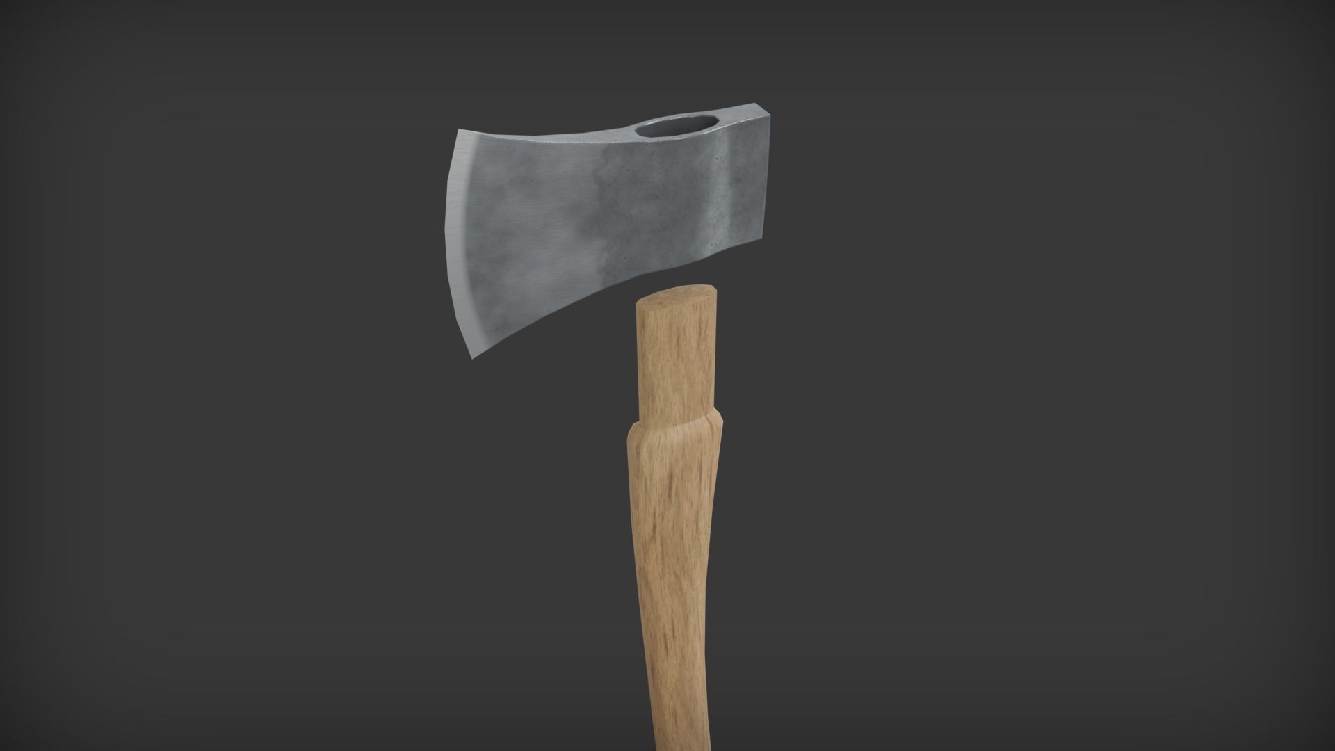 Wooden Axe Free low-poly 3D model_3
