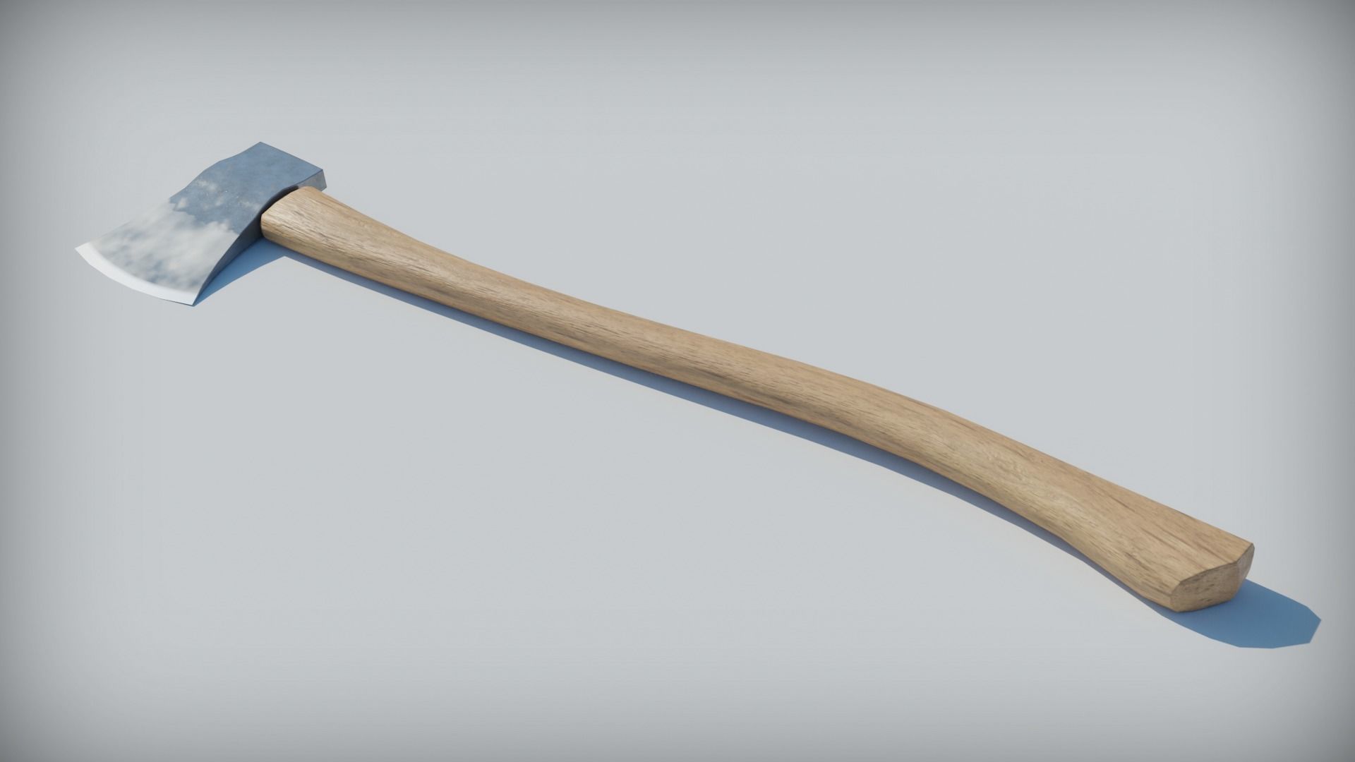 Wooden Axe Free low-poly 3D model_1