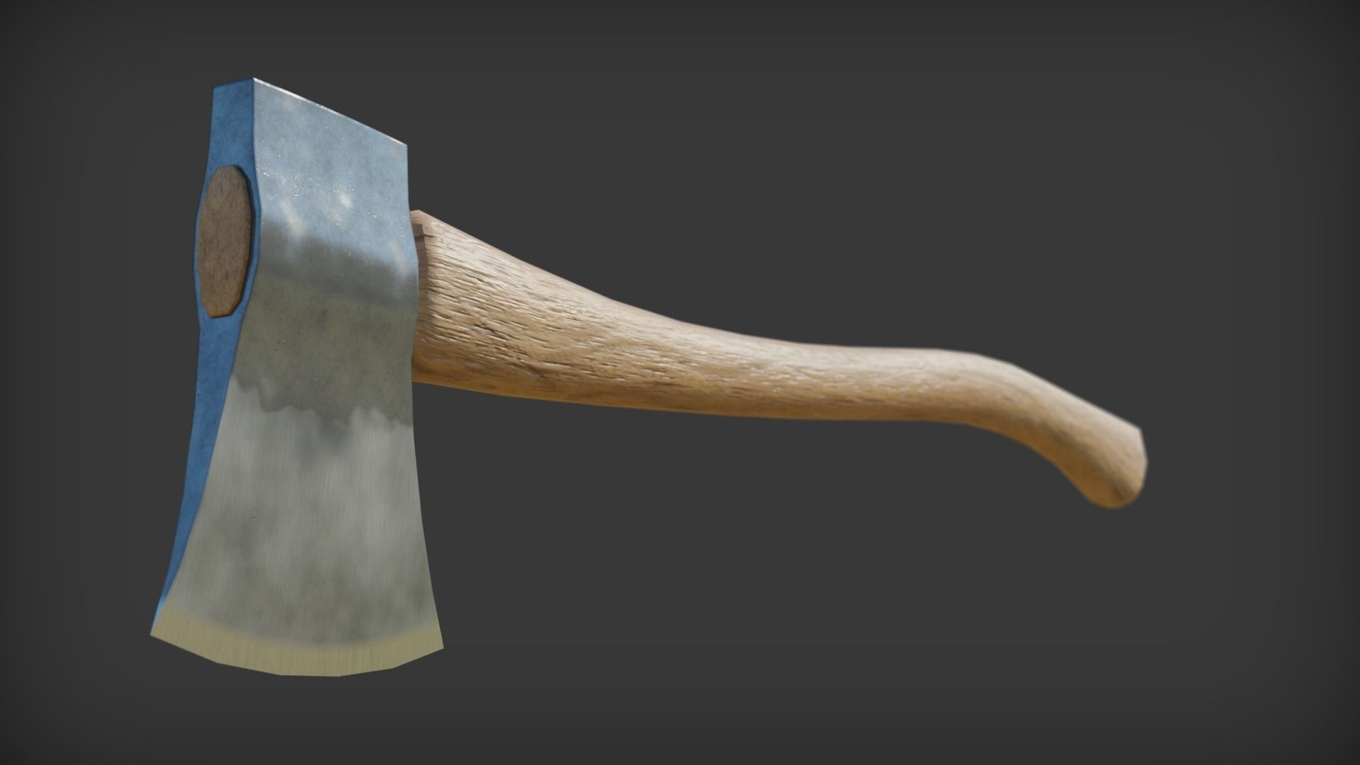 Wooden Axe Free low-poly 3D model_2