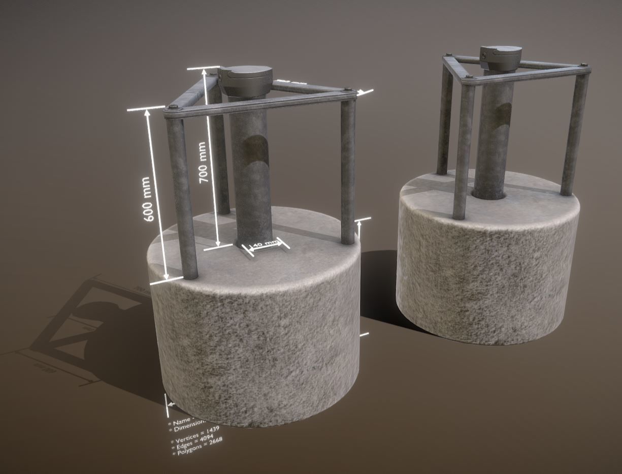 Groundwater monitoring well 3 version 2  Low-poly 3D model_4