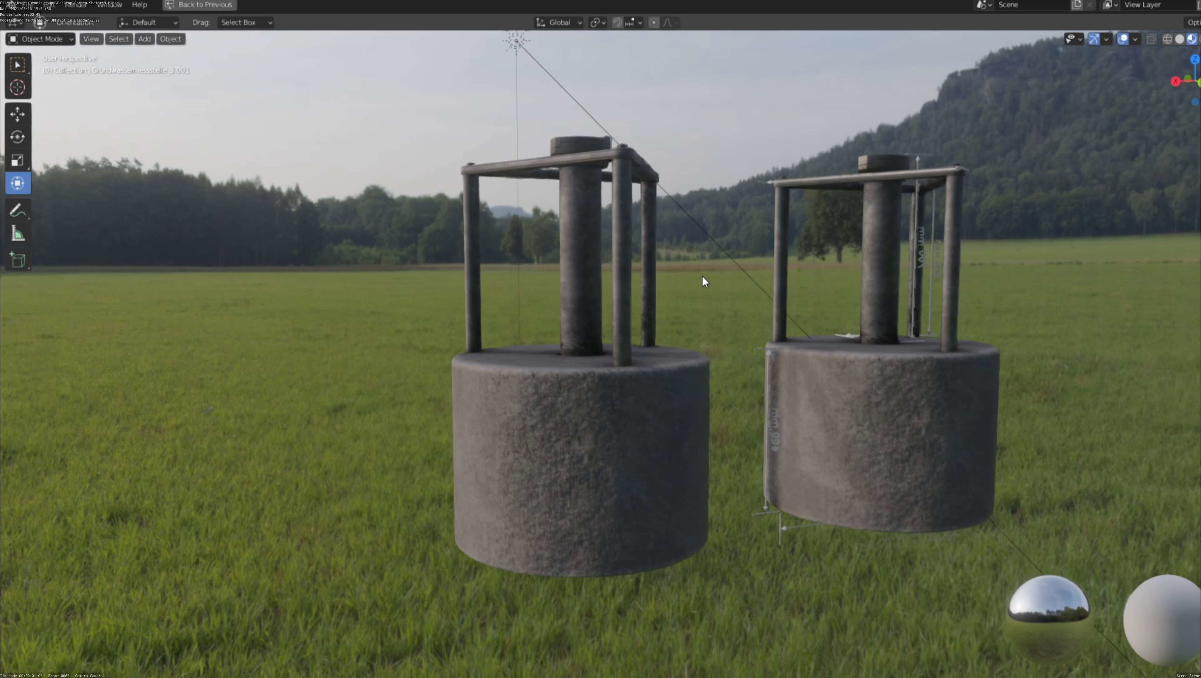 Groundwater monitoring well 3 version 2  Low-poly 3D model_5