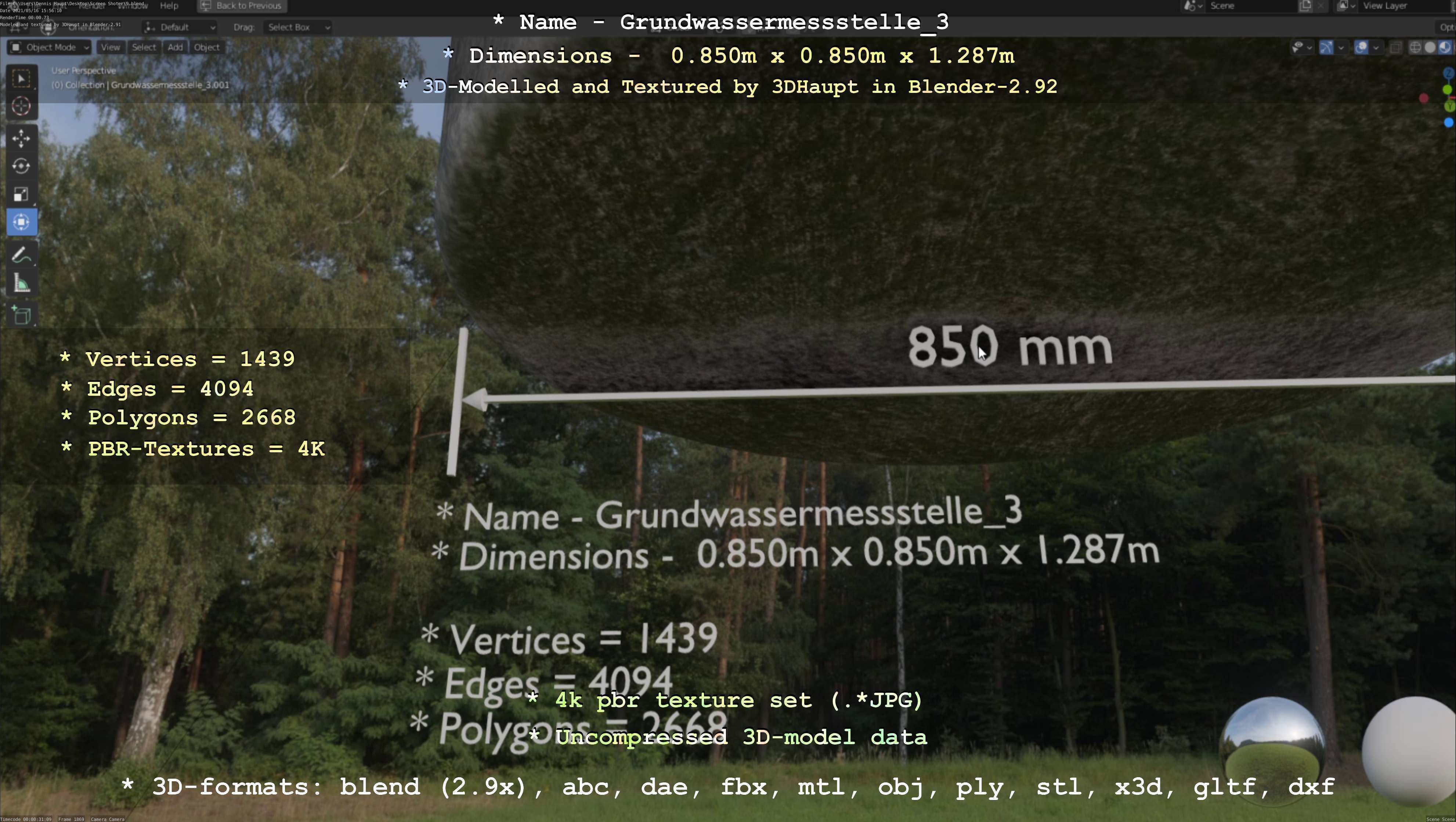 Groundwater monitoring well 3 version 2  Low-poly 3D model_66