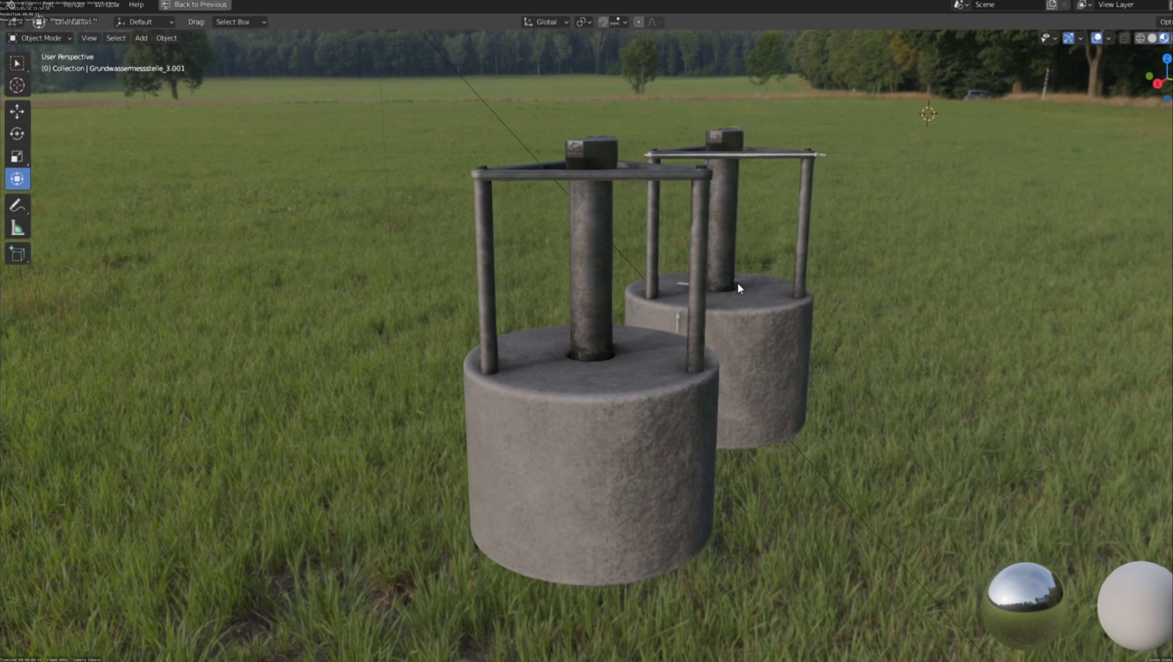 Groundwater monitoring well 3 version 2  Low-poly 3D model_119