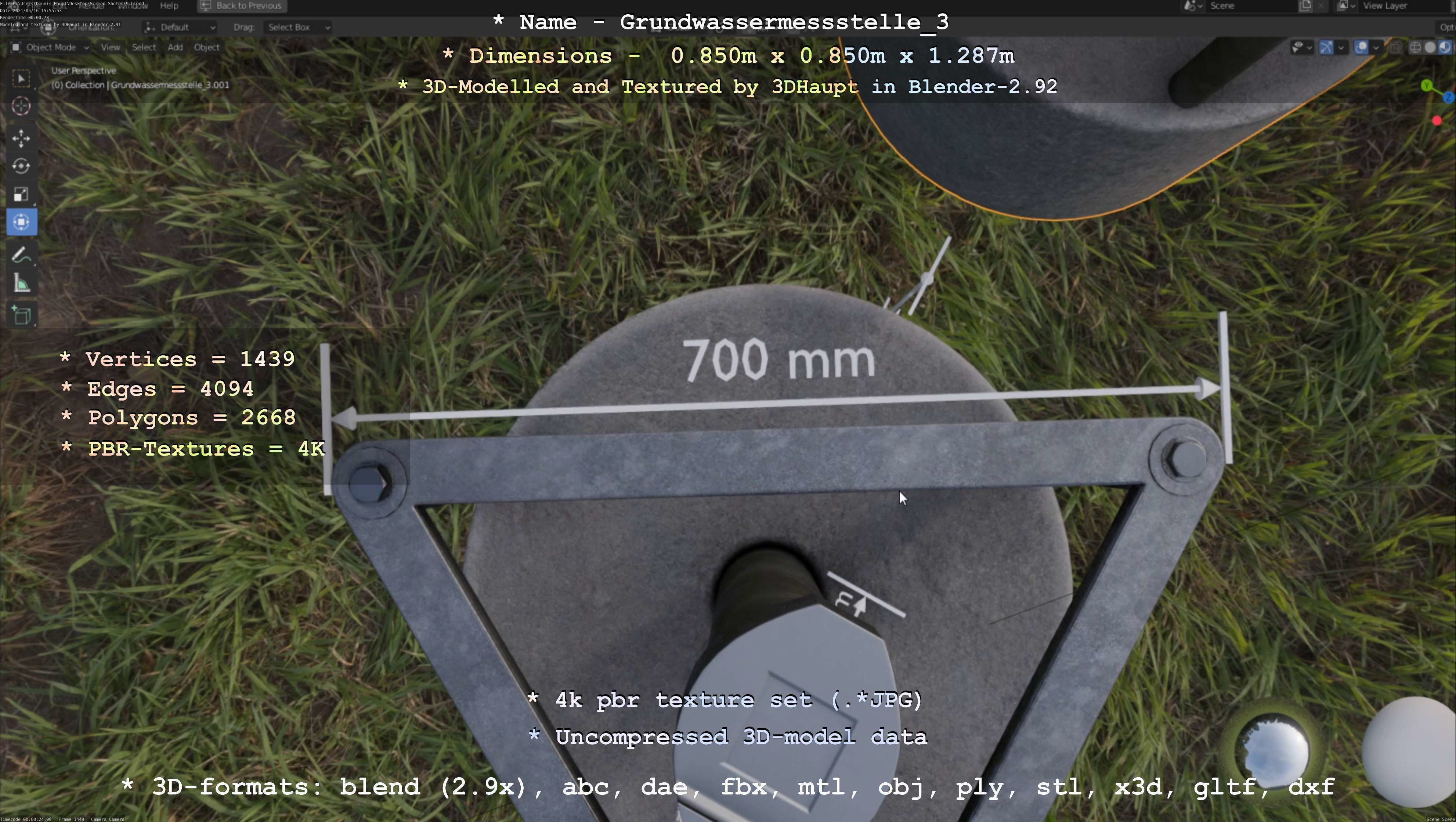 Groundwater monitoring well 3 version 2  Low-poly 3D model_53