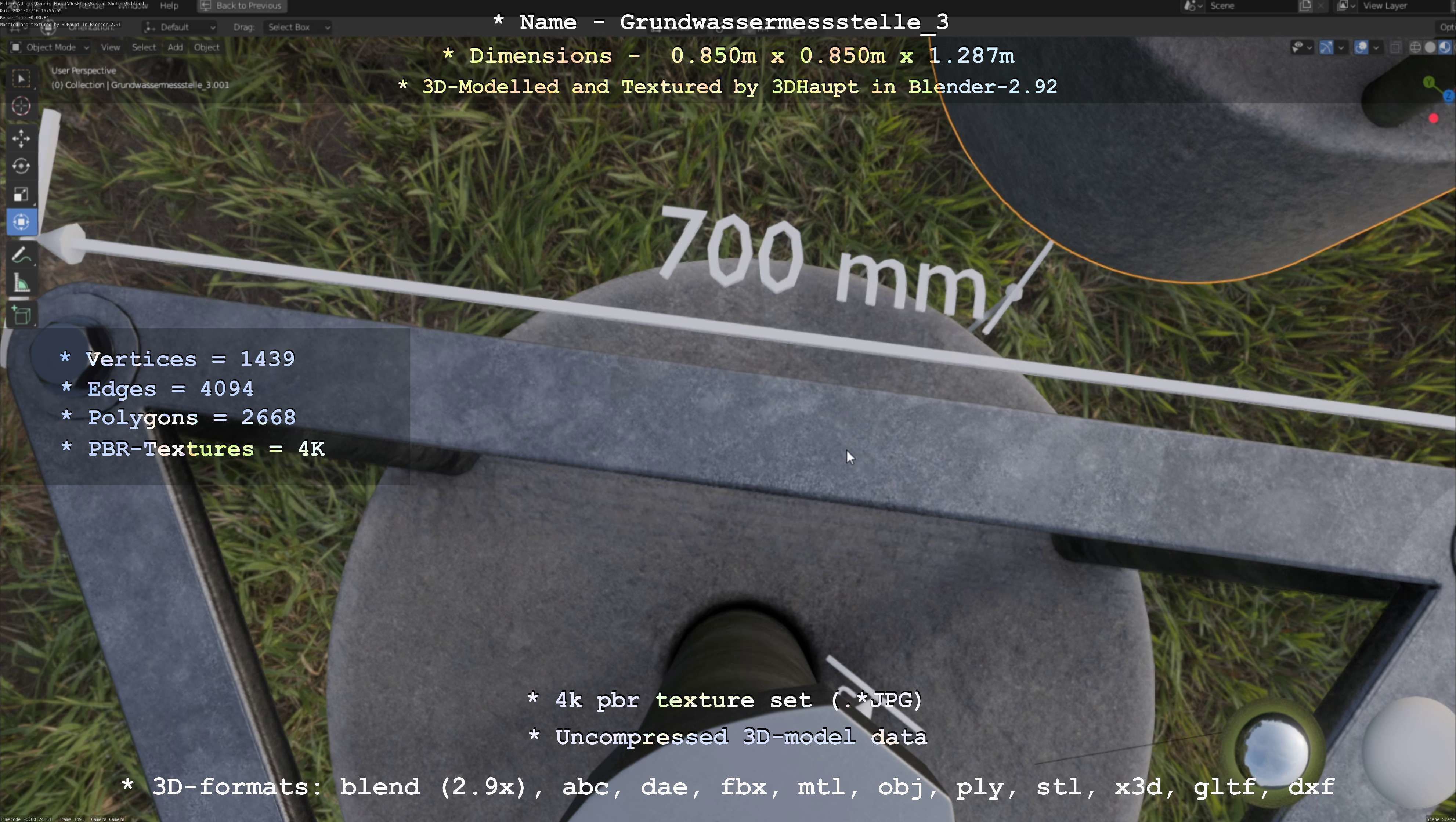 Groundwater monitoring well 3 version 2  Low-poly 3D model_54