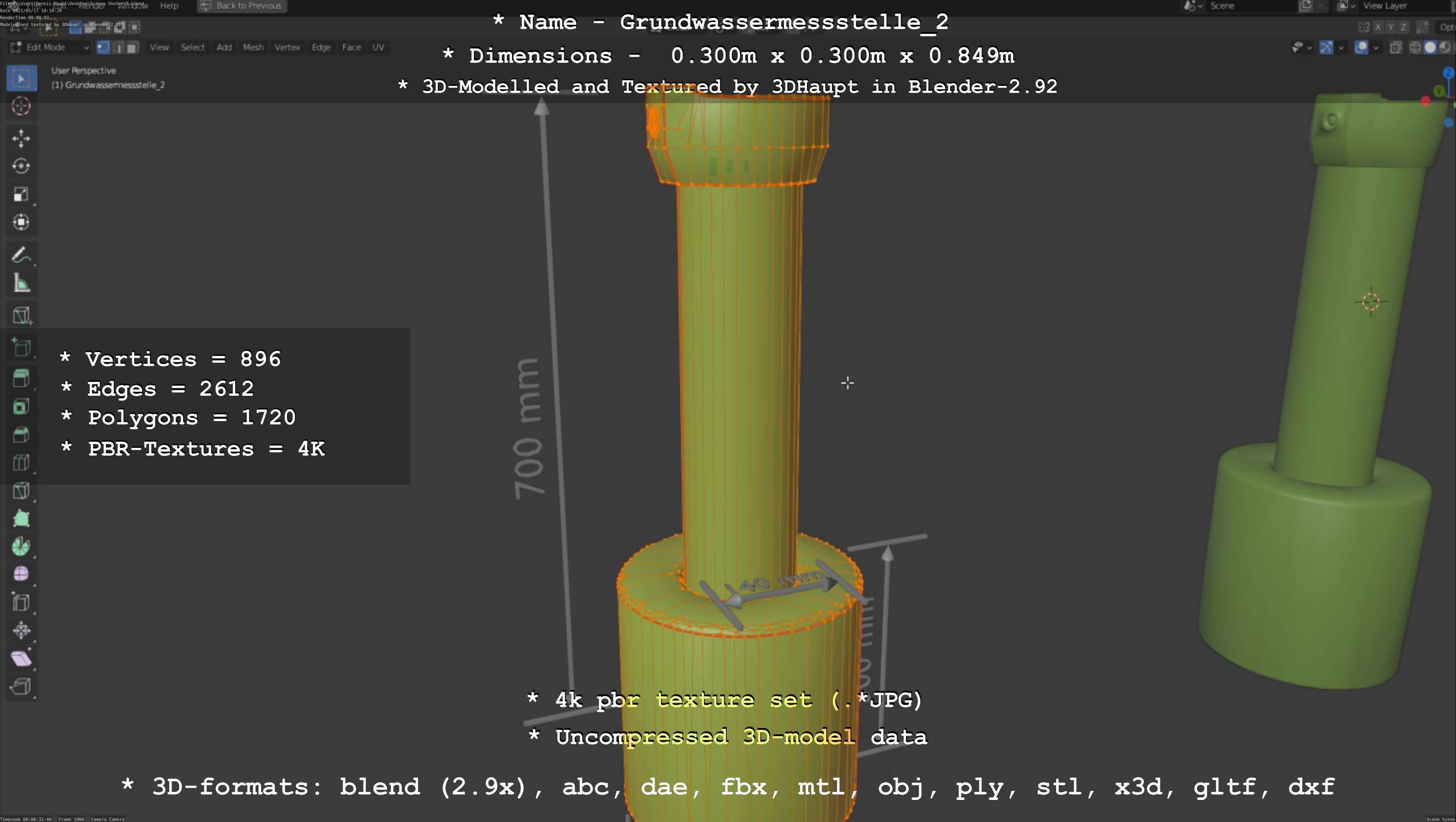 Groundwater monitoring well 2 version 2  Low-poly 3D model_53