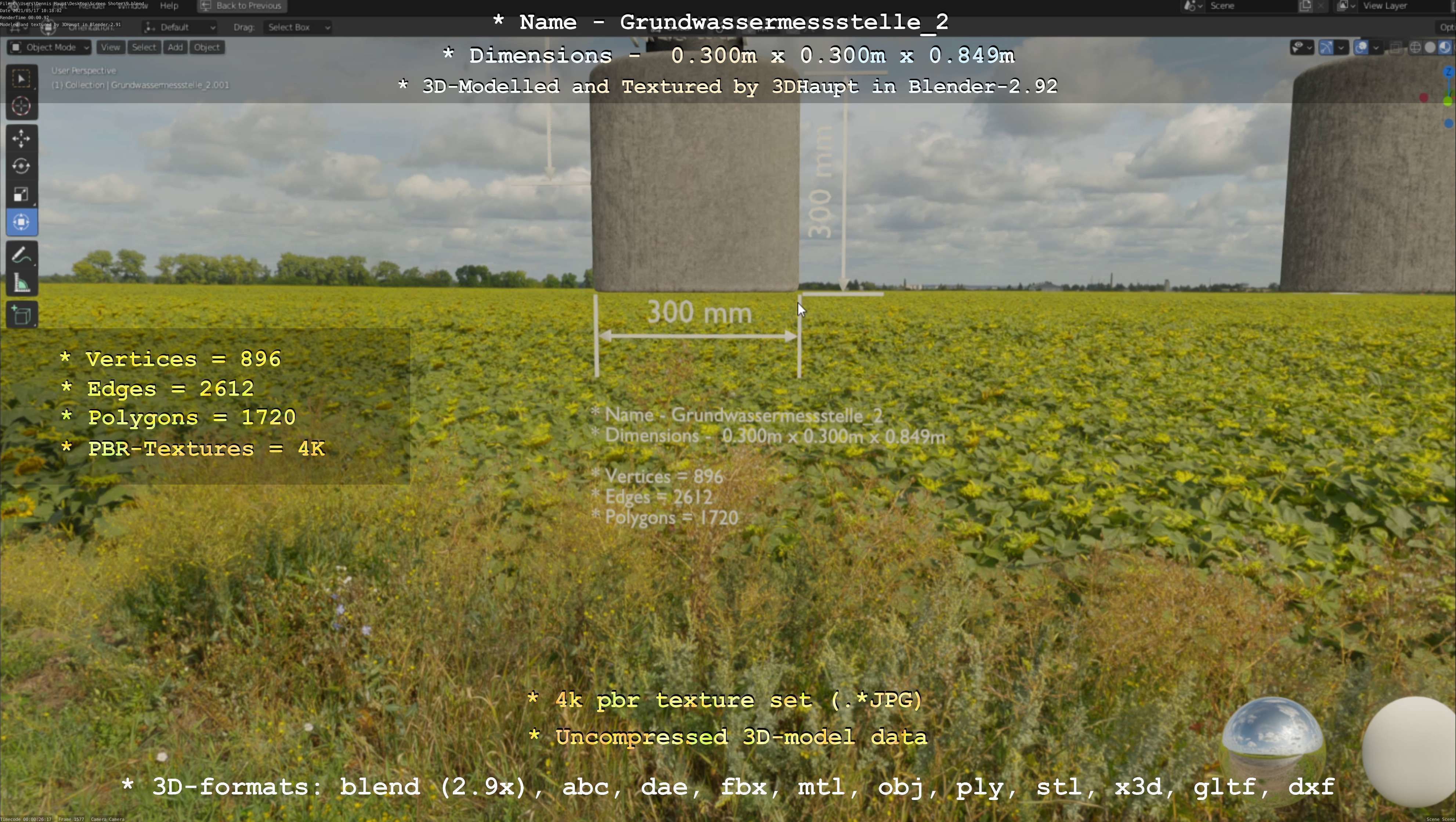 Groundwater monitoring well 2 version 2  Low-poly 3D model_51