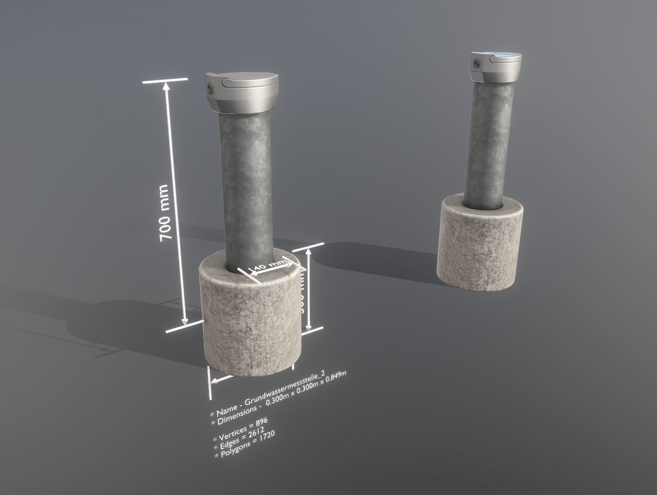 Groundwater monitoring well 2 version 2  Low-poly 3D model_2
