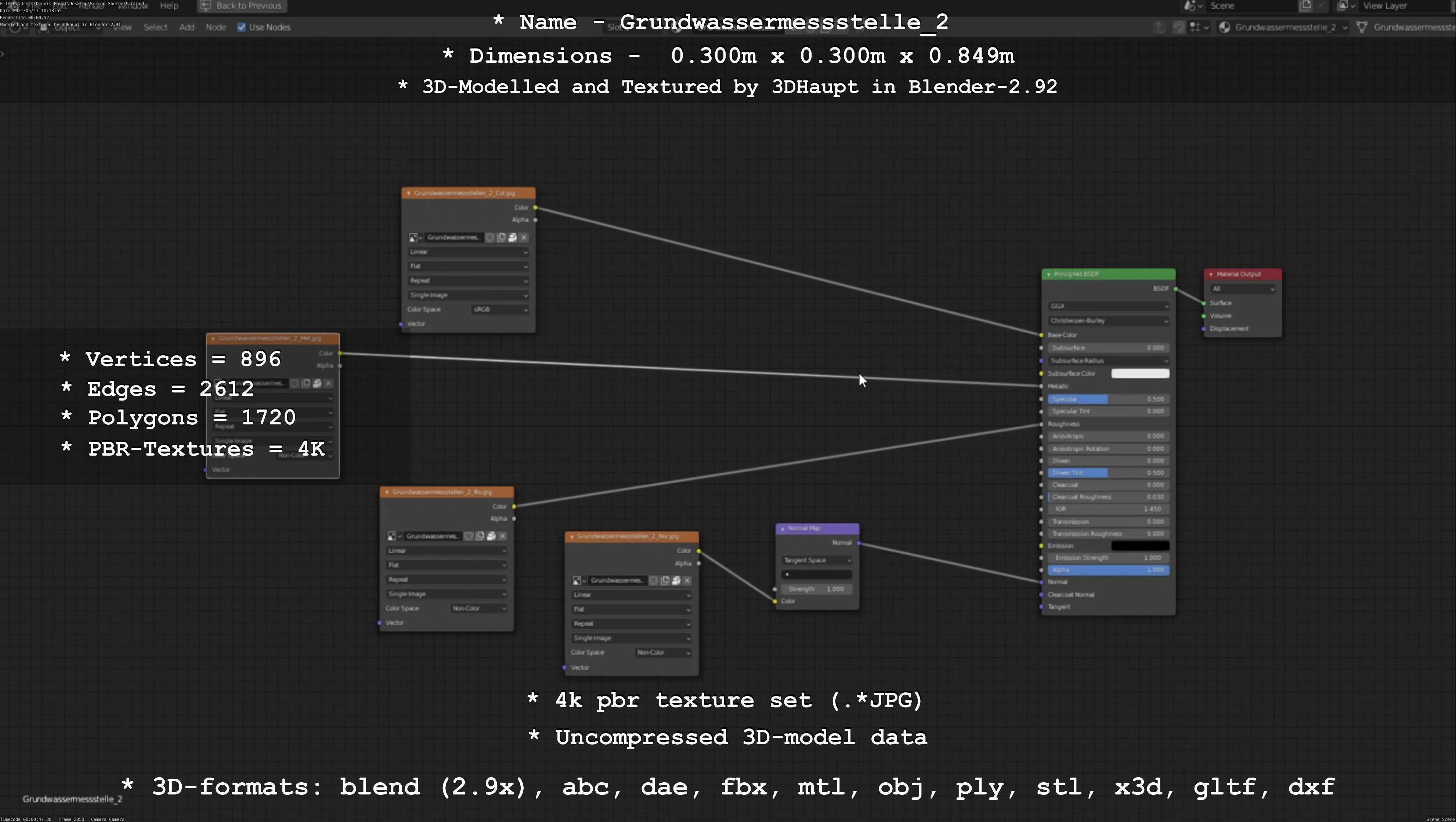 Groundwater monitoring well 2 version 2  Low-poly 3D model_79