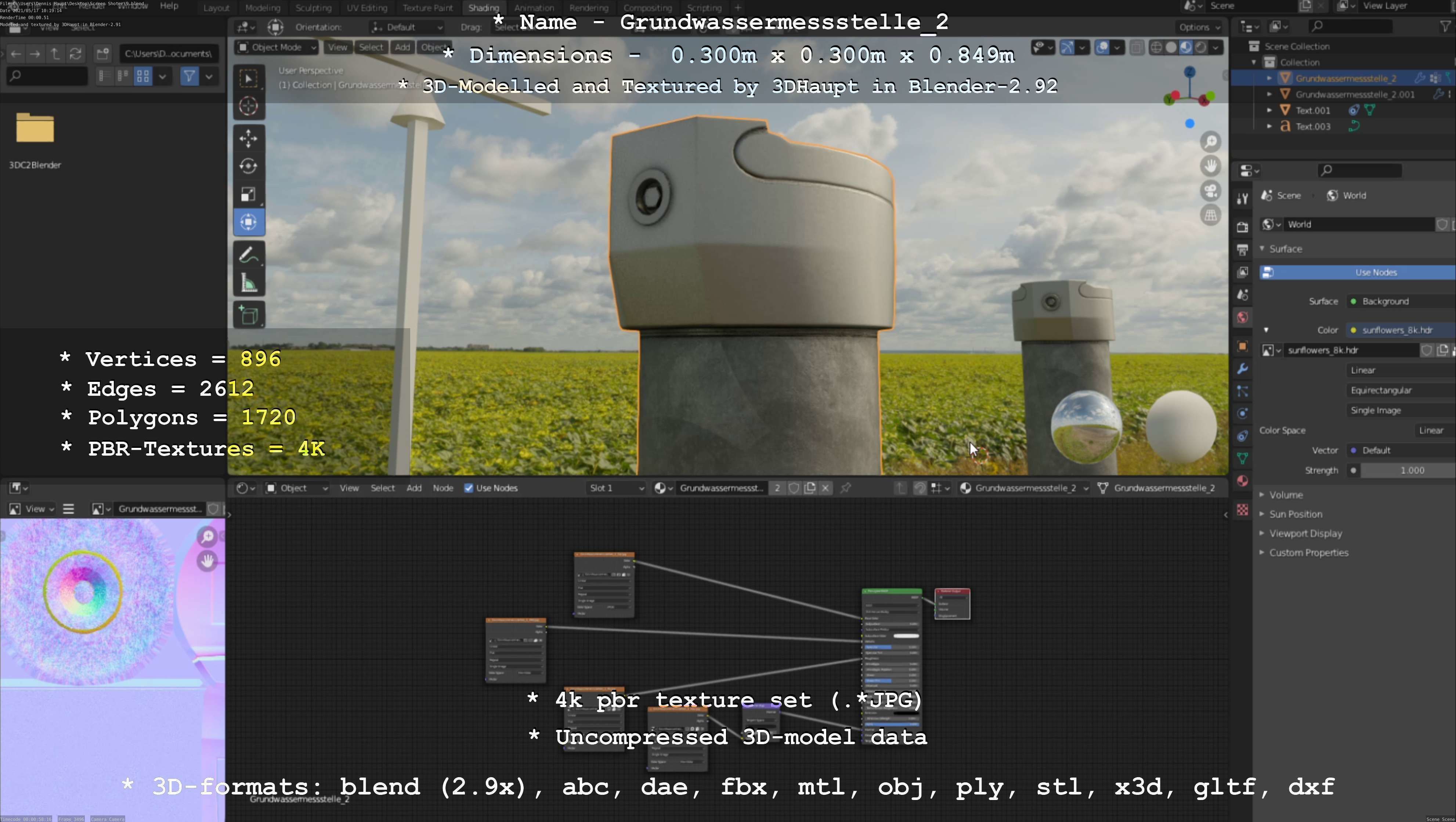 Groundwater monitoring well 2 version 2  Low-poly 3D model_91