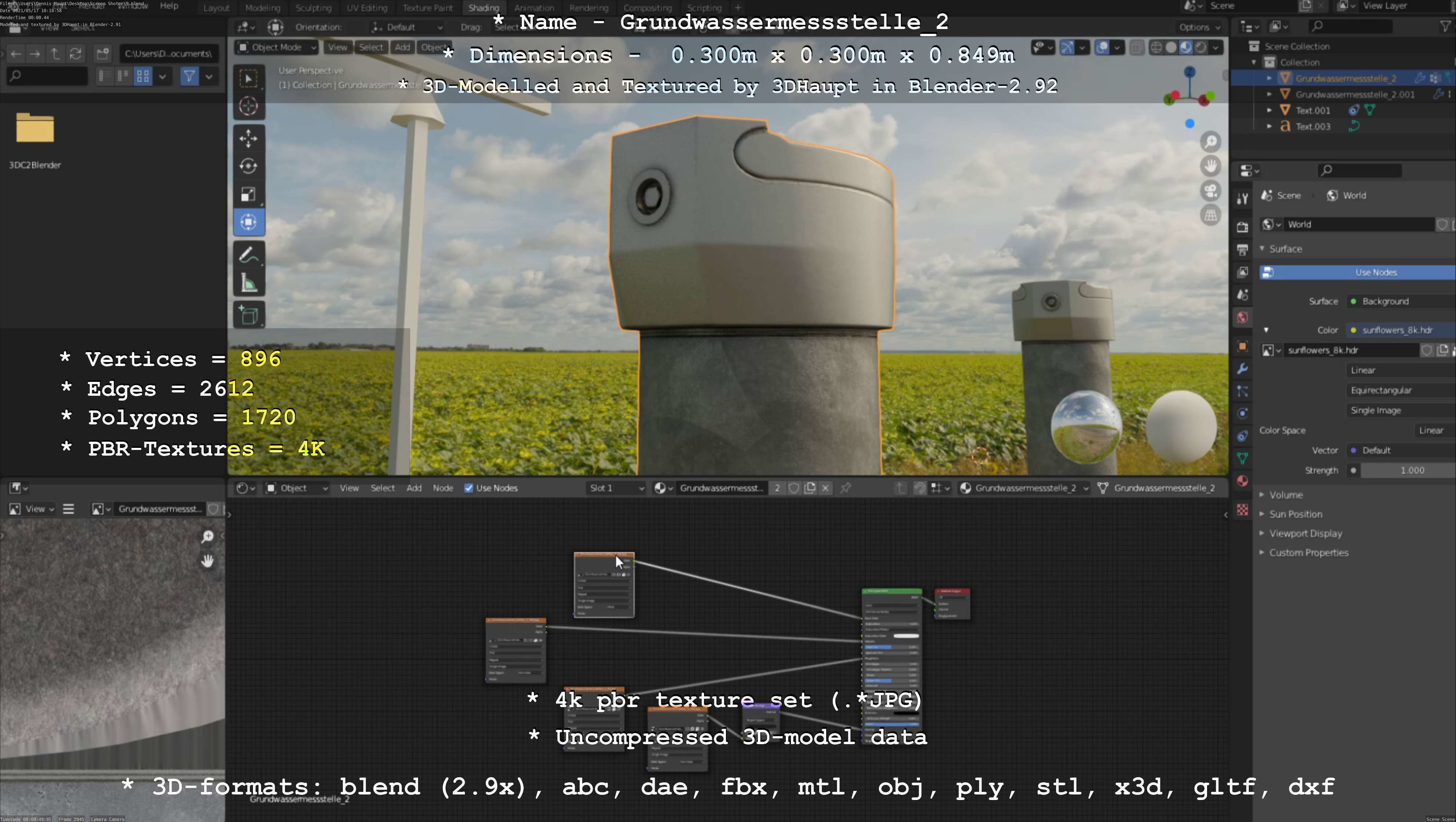 Groundwater monitoring well 2 version 2  Low-poly 3D model_87