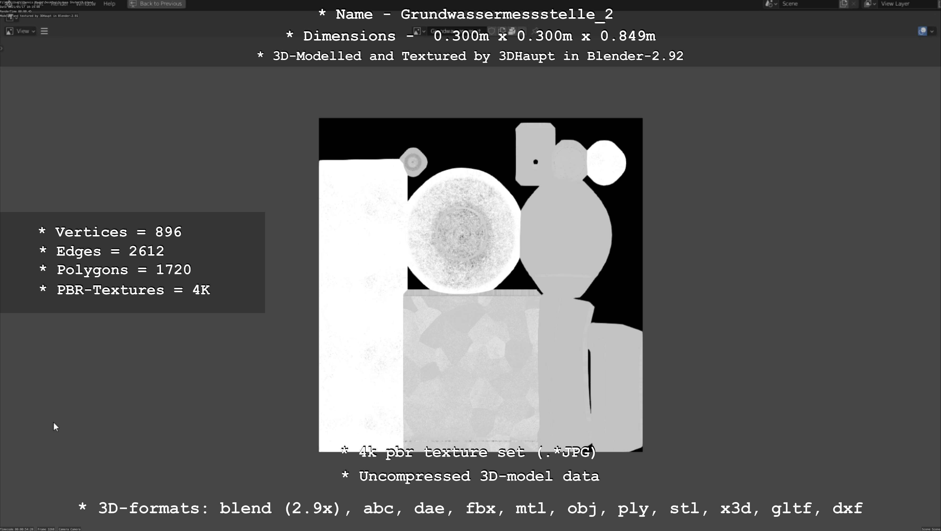 Groundwater monitoring well 2 version 2  Low-poly 3D model_30
