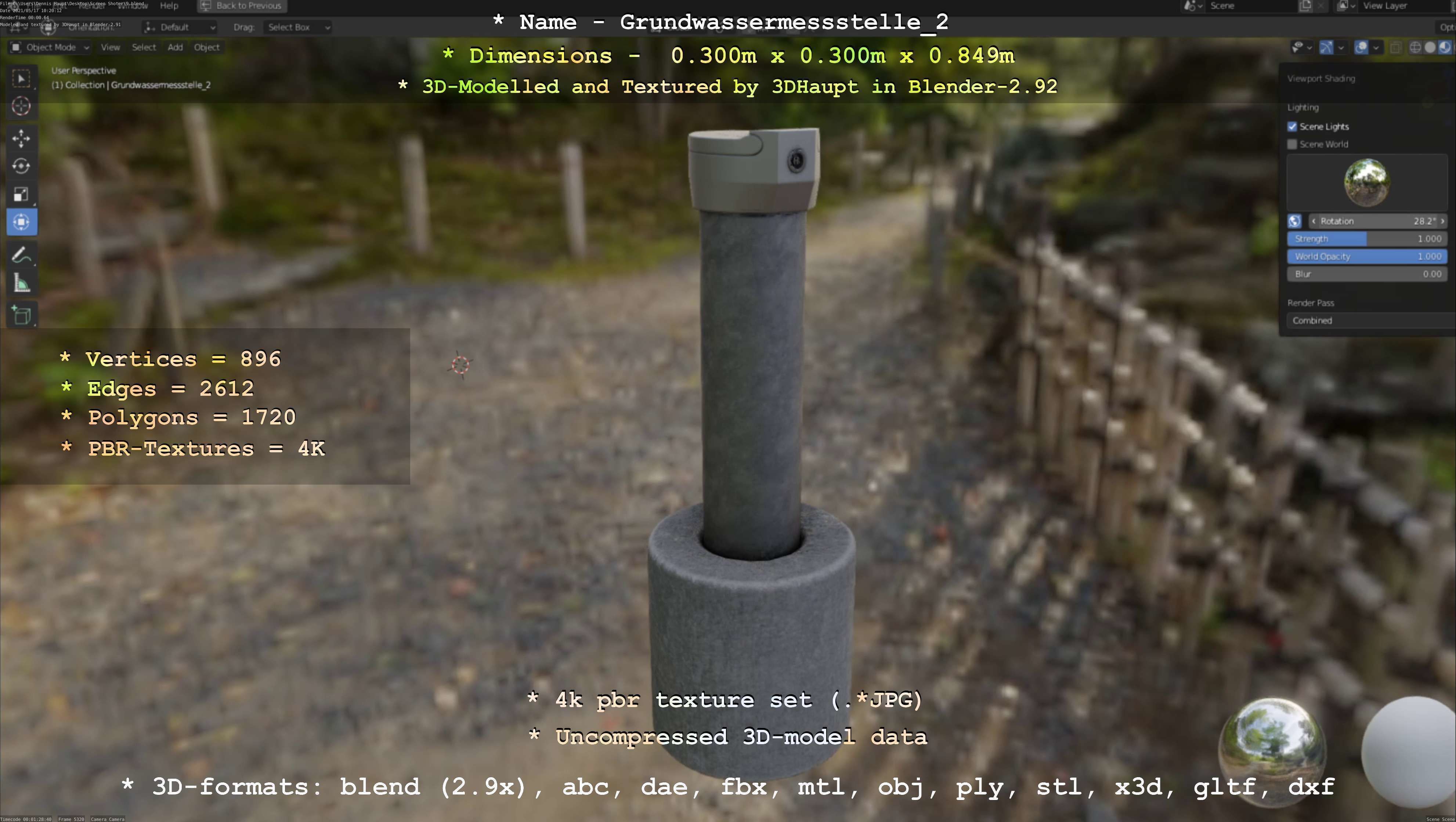Groundwater monitoring well 2 version 2  Low-poly 3D model_38