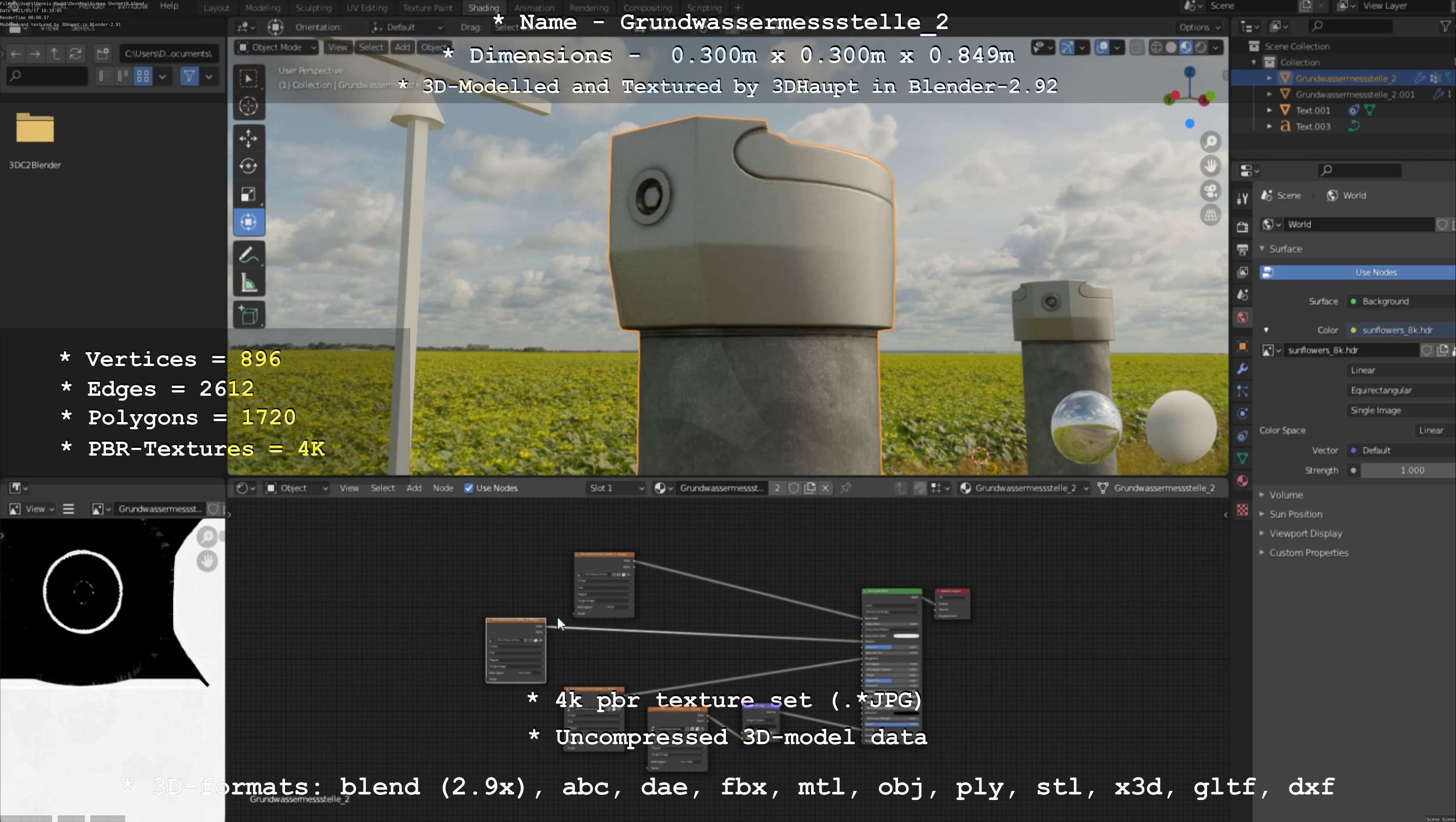 Groundwater monitoring well 2 version 2  Low-poly 3D model_96