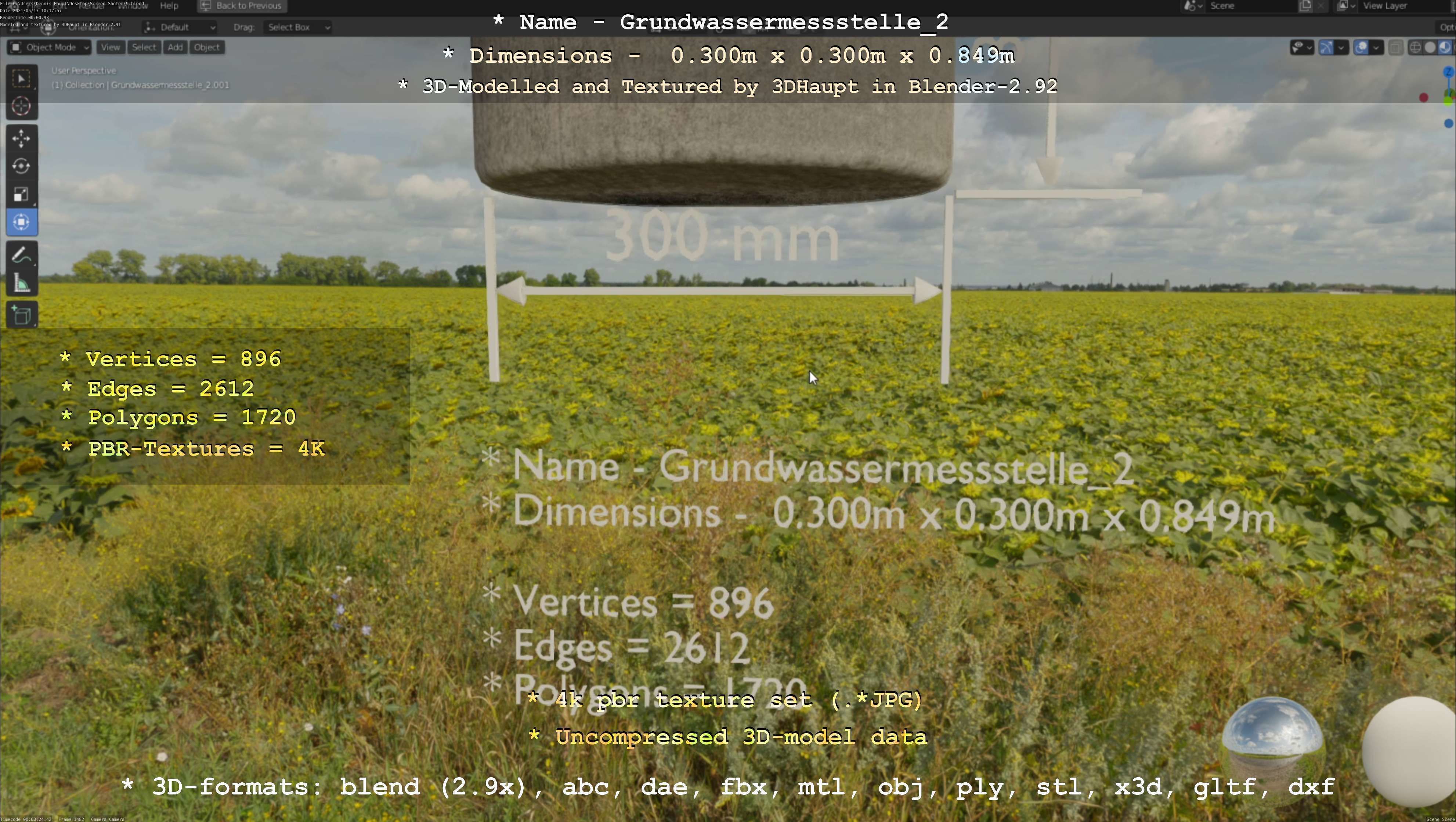 Groundwater monitoring well 2 version 2  Low-poly 3D model_42