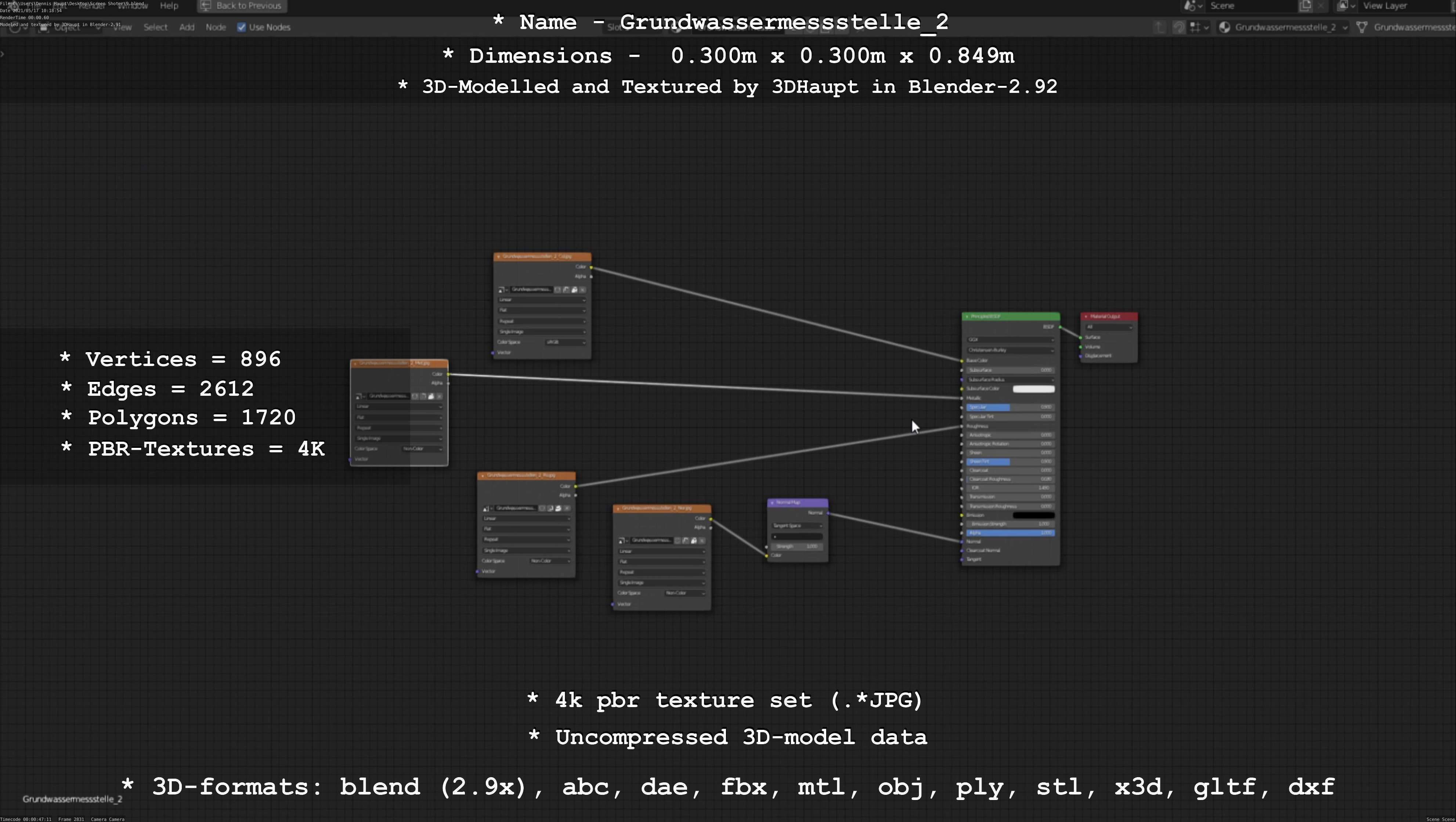 Groundwater monitoring well 2 version 2  Low-poly 3D model_27