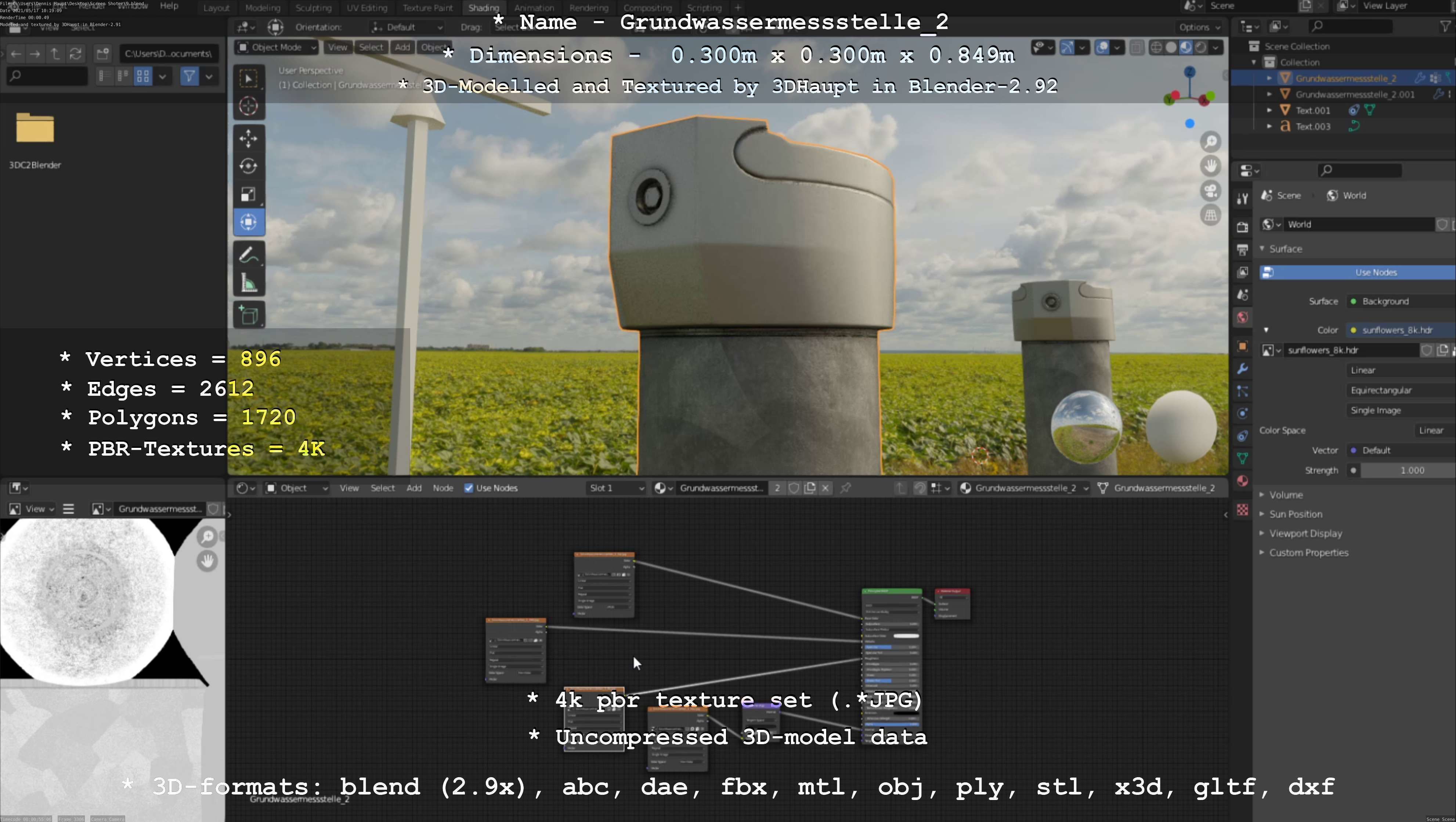 Groundwater monitoring well 2 version 2  Low-poly 3D model_94