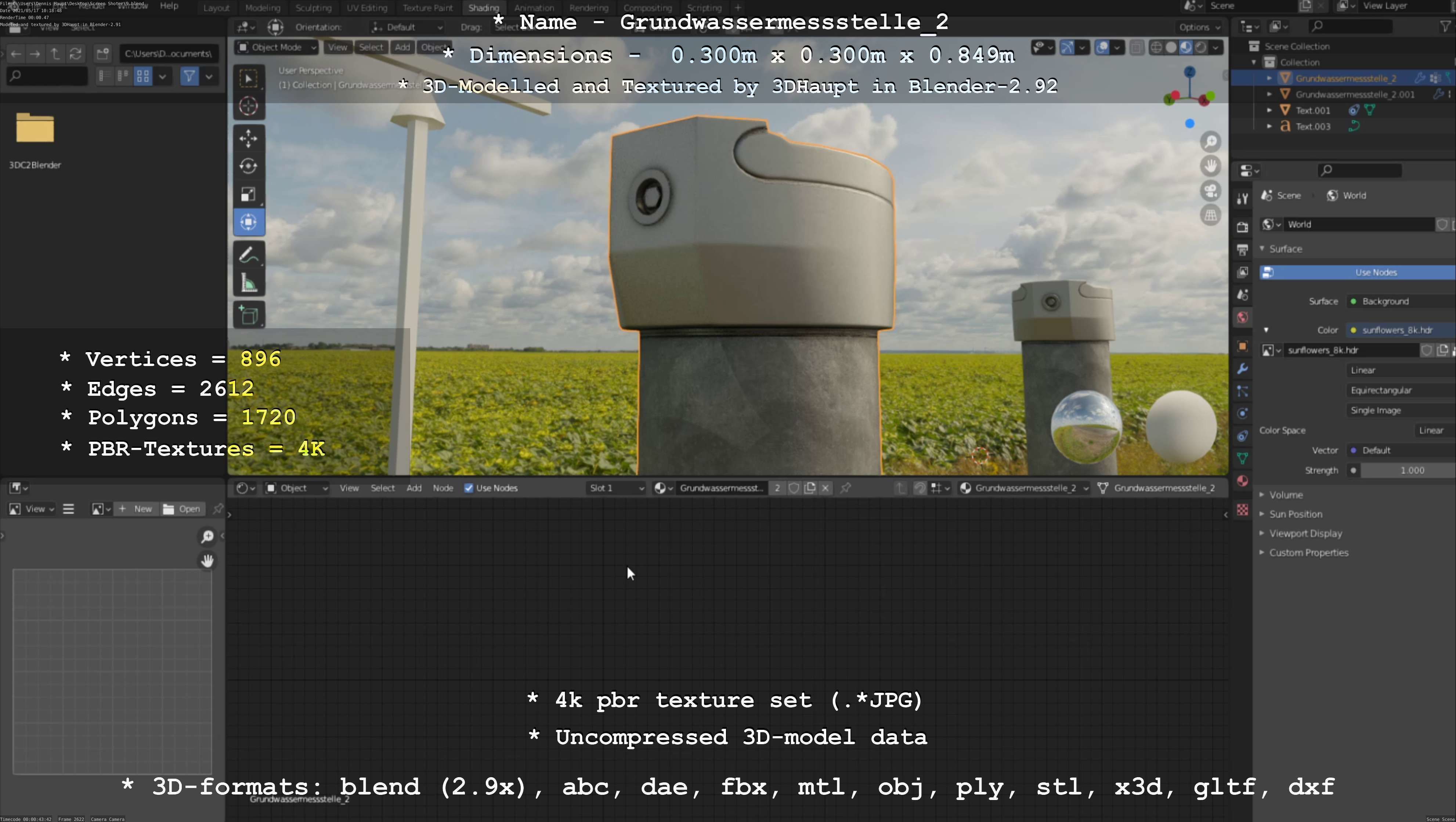 Groundwater monitoring well 2 version 2  Low-poly 3D model_72