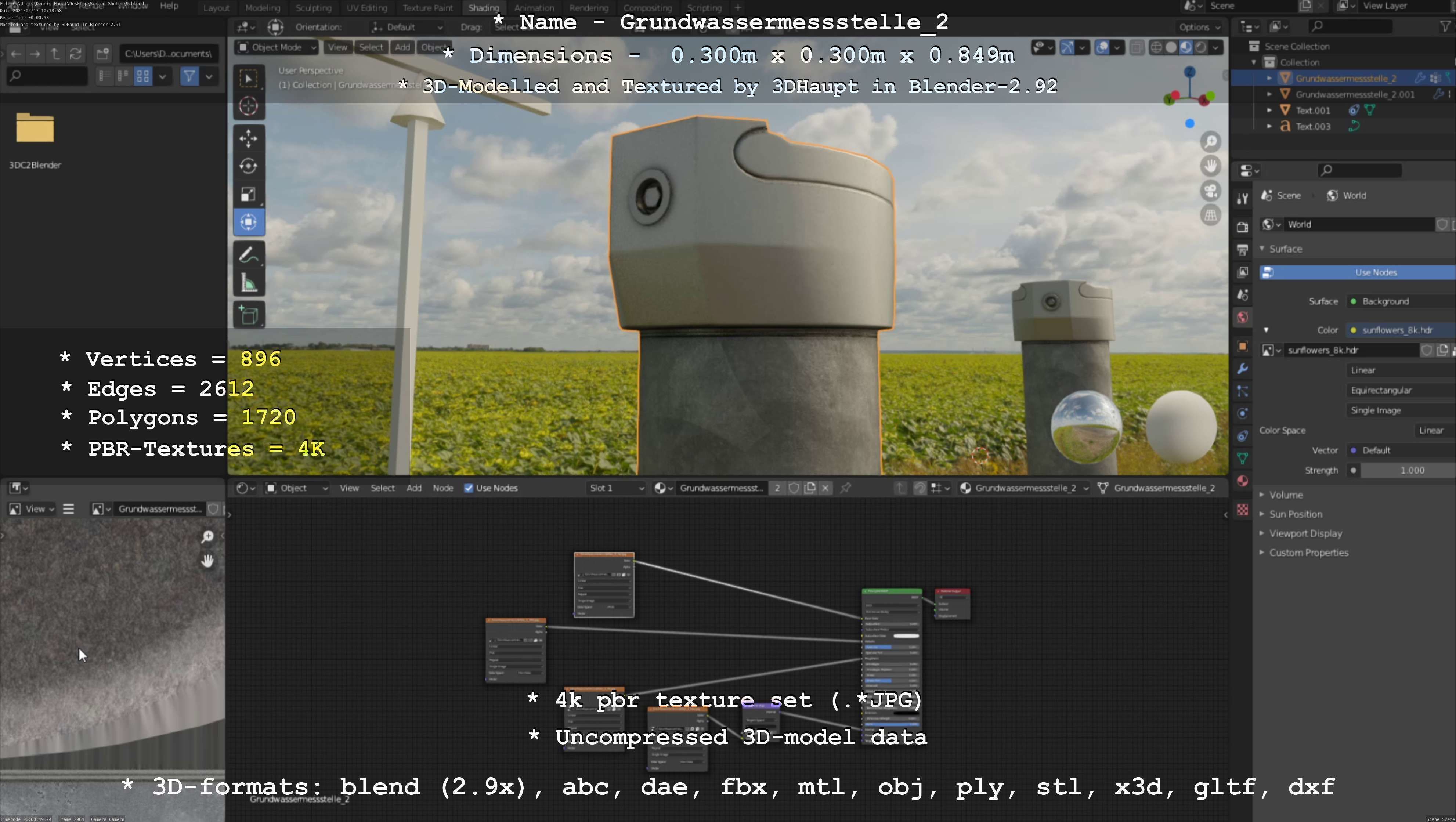 Groundwater monitoring well 2 version 2  Low-poly 3D model_85