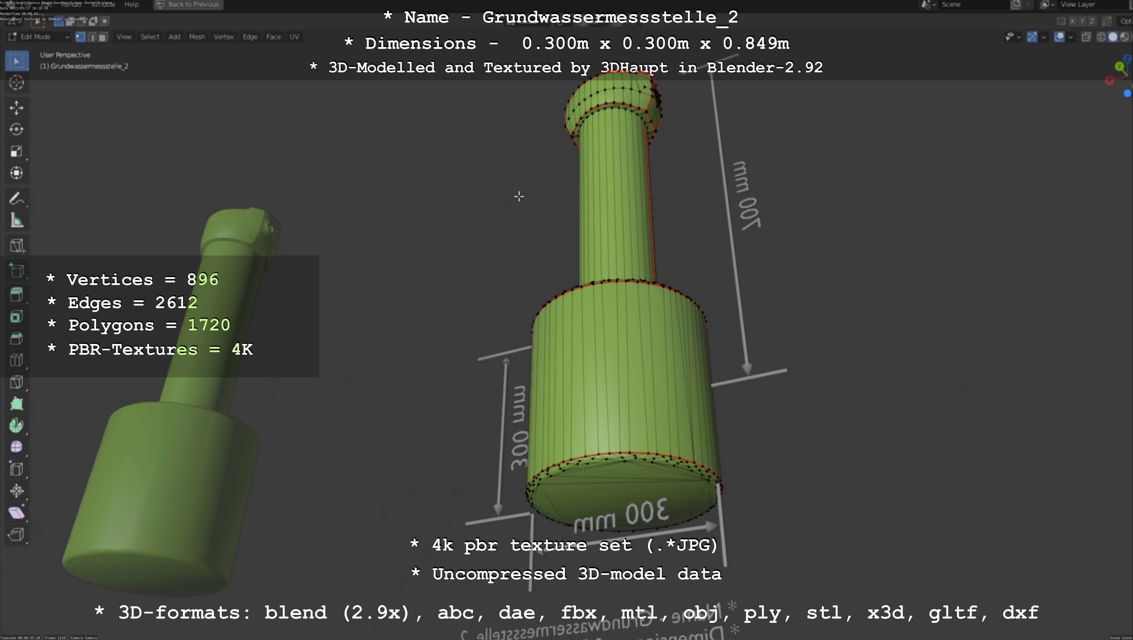Groundwater monitoring well 2 version 2  Low-poly 3D model_57