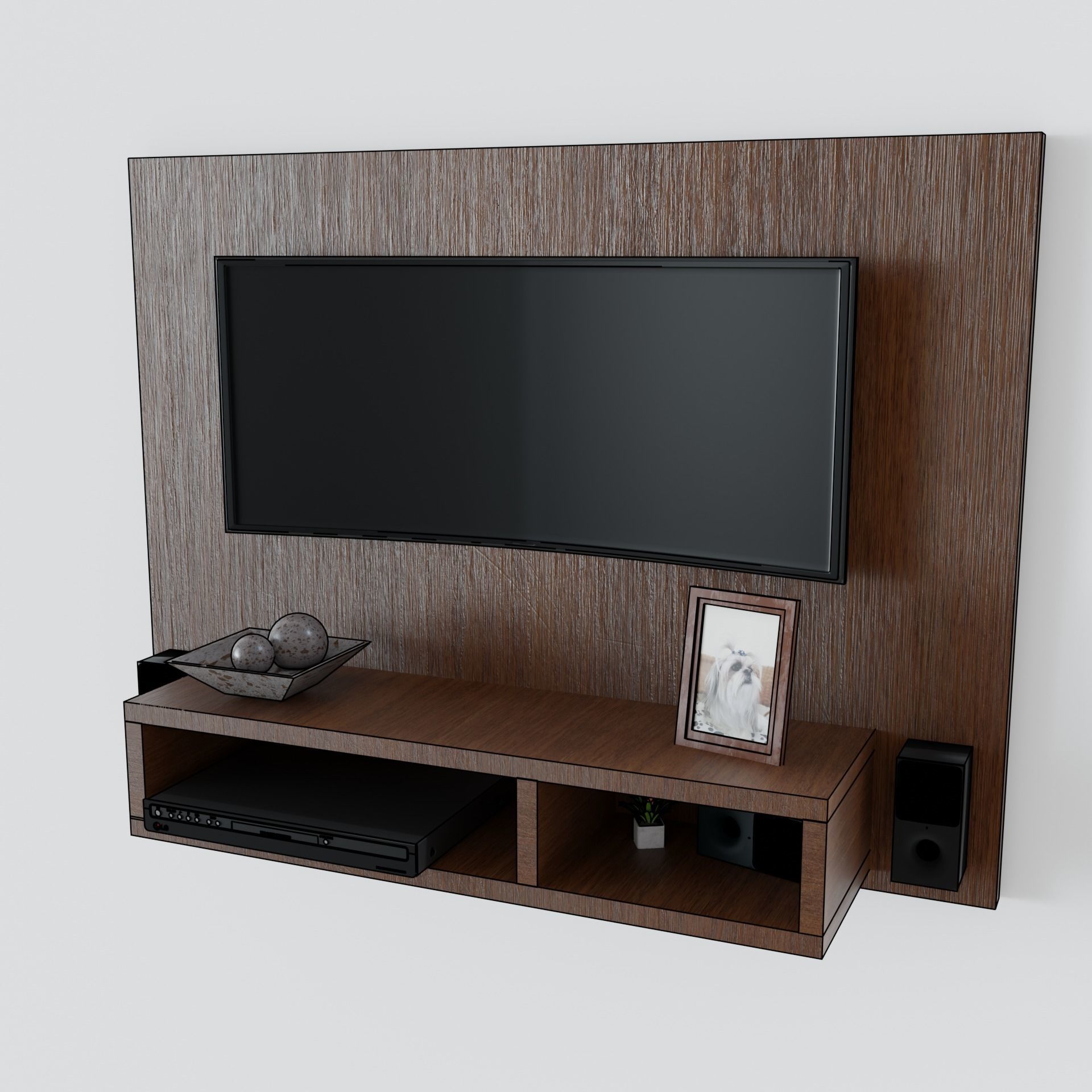 Modern TV Cabinet 3D model_2