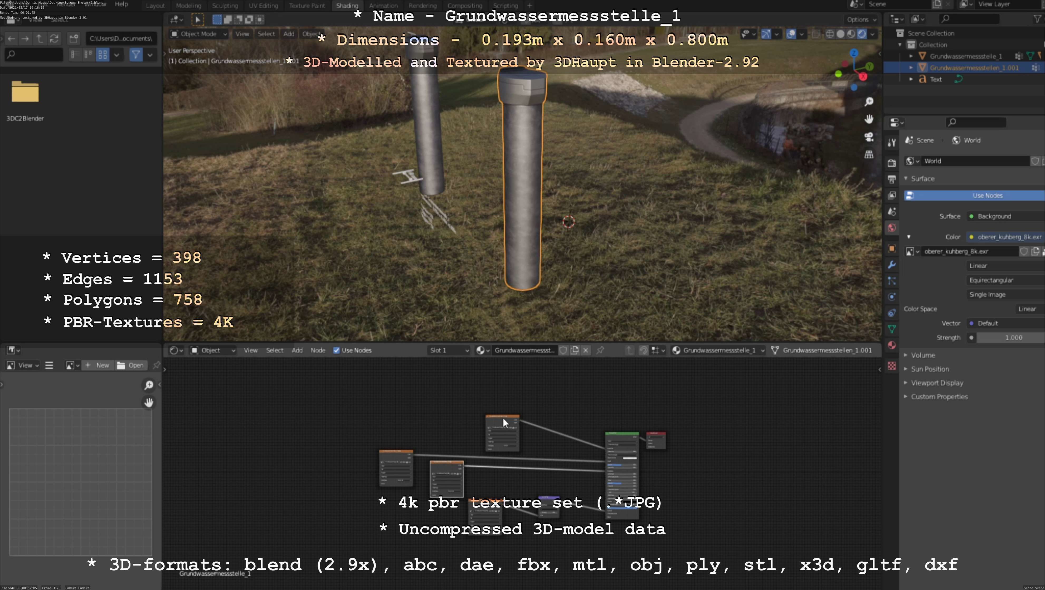 Groundwater monitoring well 1 version 2  Low-poly 3D model_118