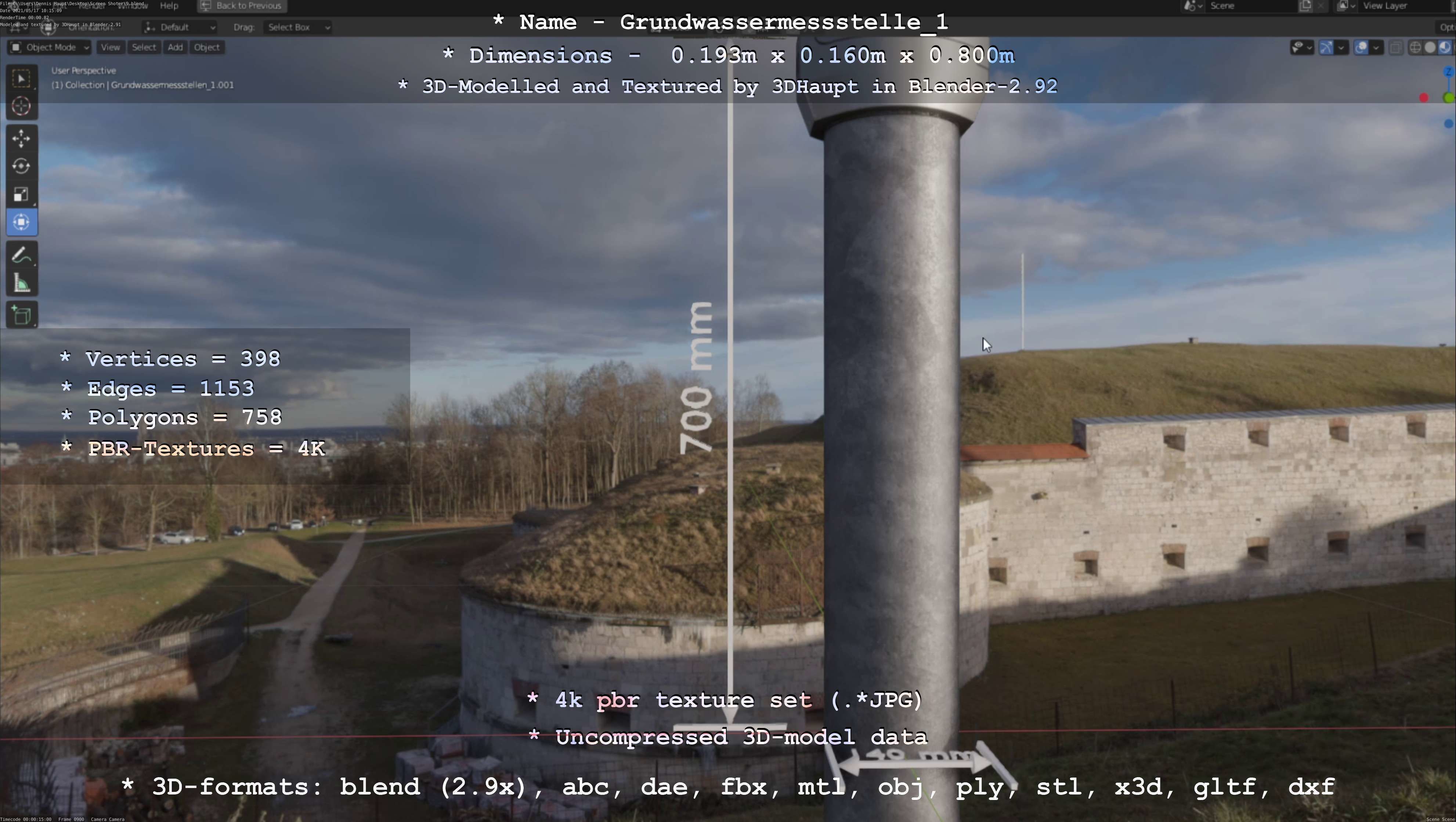 Groundwater monitoring well 1 version 2  Low-poly 3D model_77