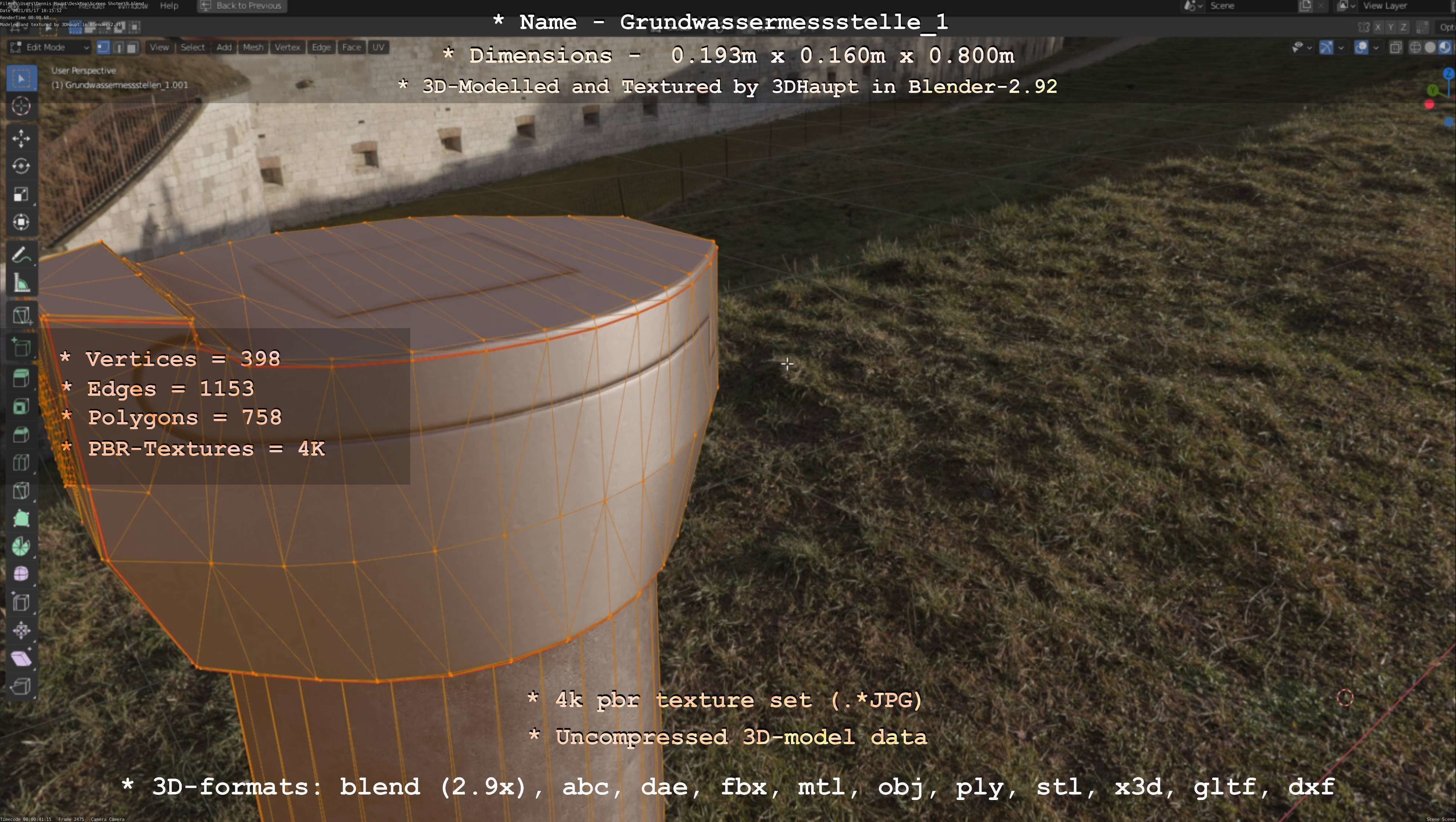 Groundwater monitoring well 1 version 2  Low-poly 3D model_18