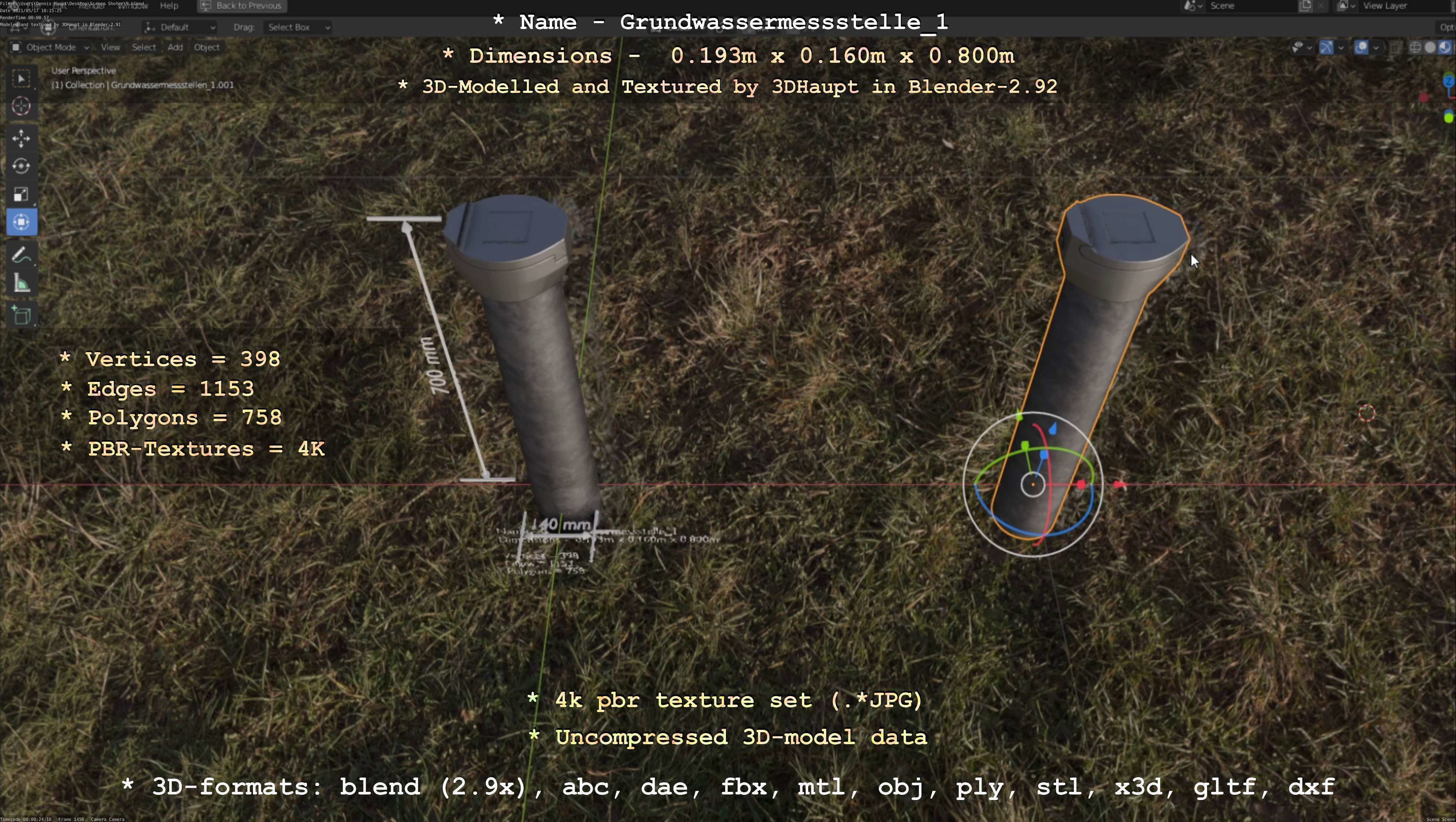 Groundwater monitoring well 1 version 2  Low-poly 3D model_89