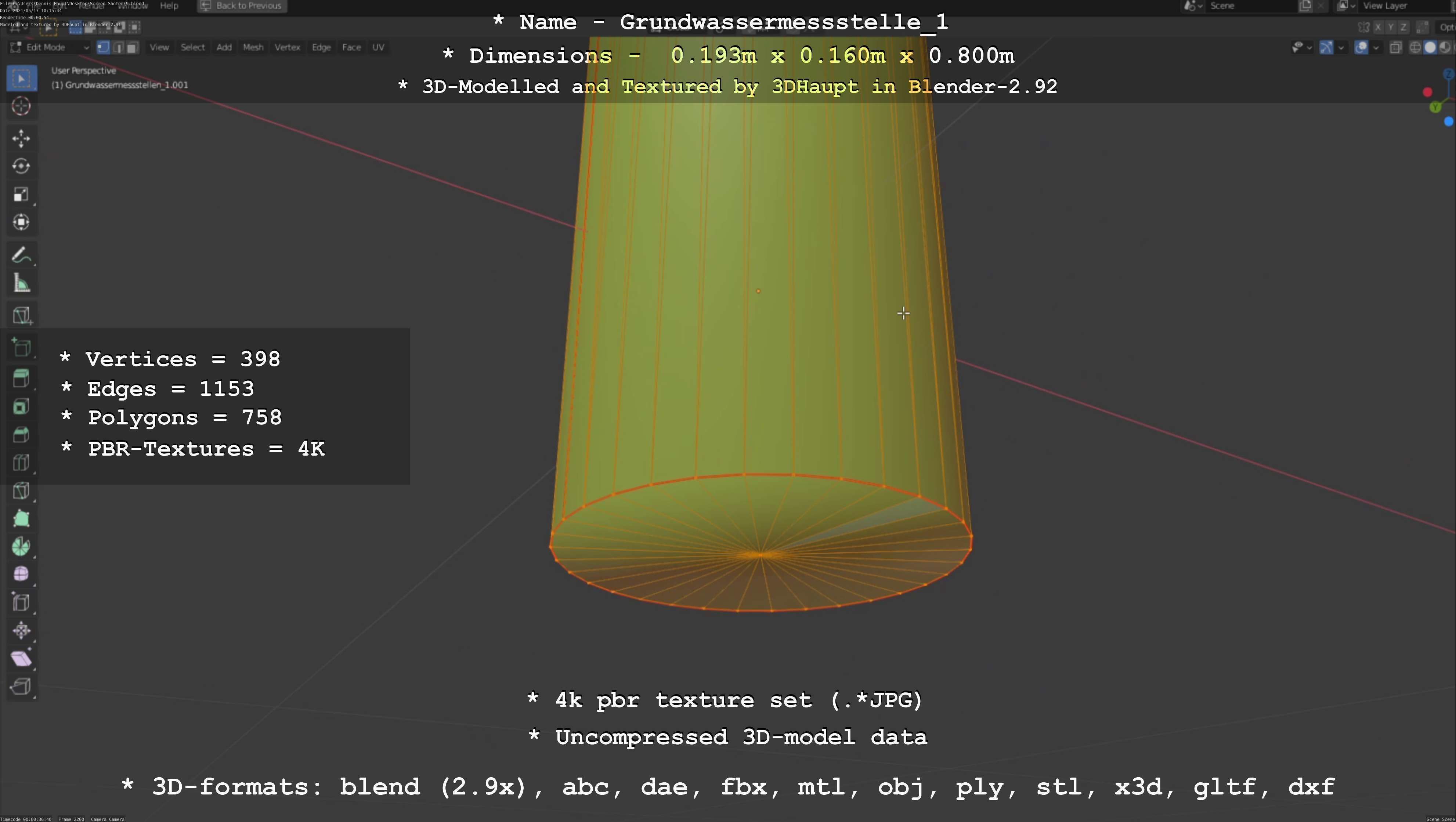 Groundwater monitoring well 1 version 2  Low-poly 3D model_16