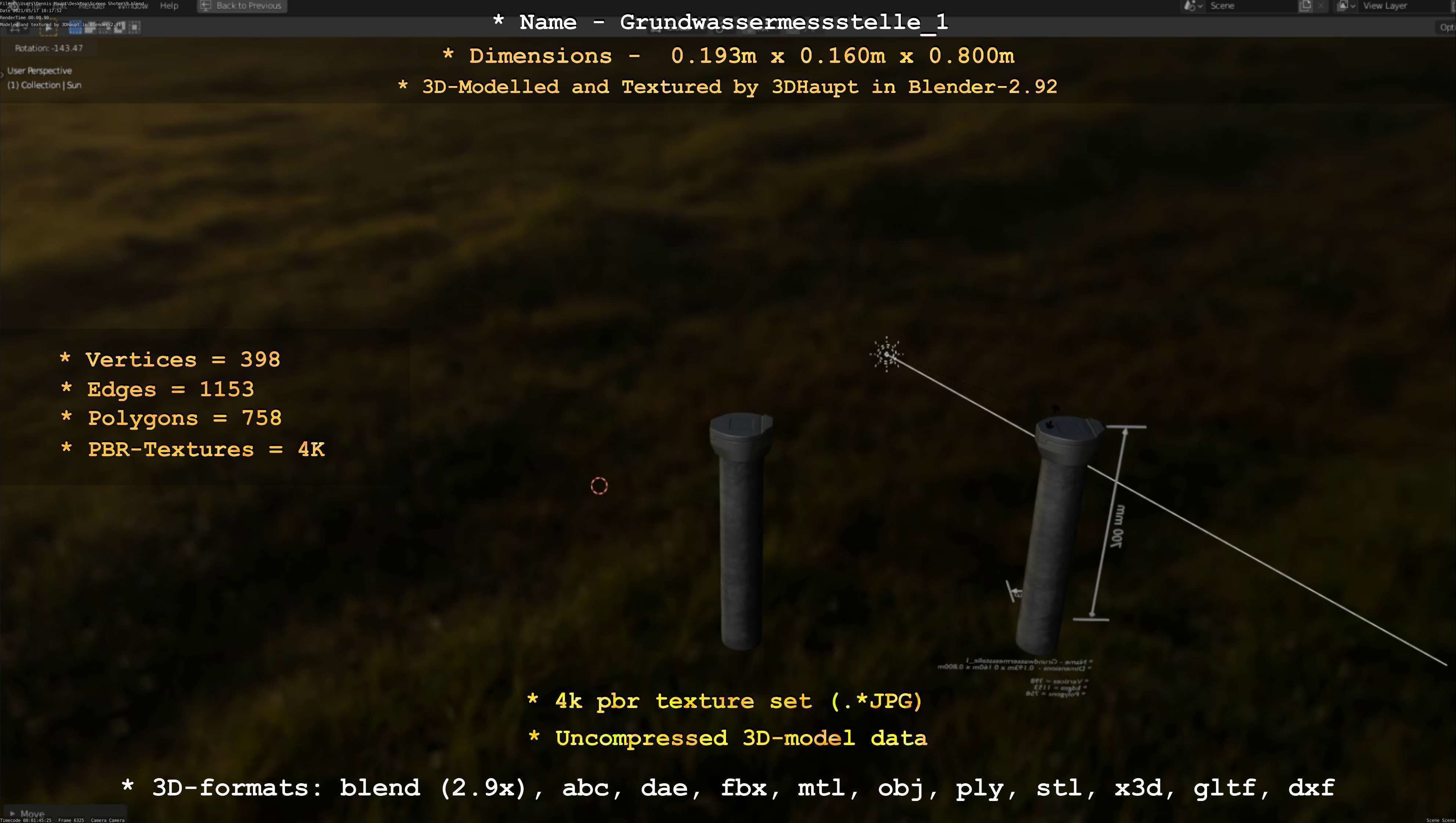 Groundwater monitoring well 1 version 2  Low-poly 3D model_62