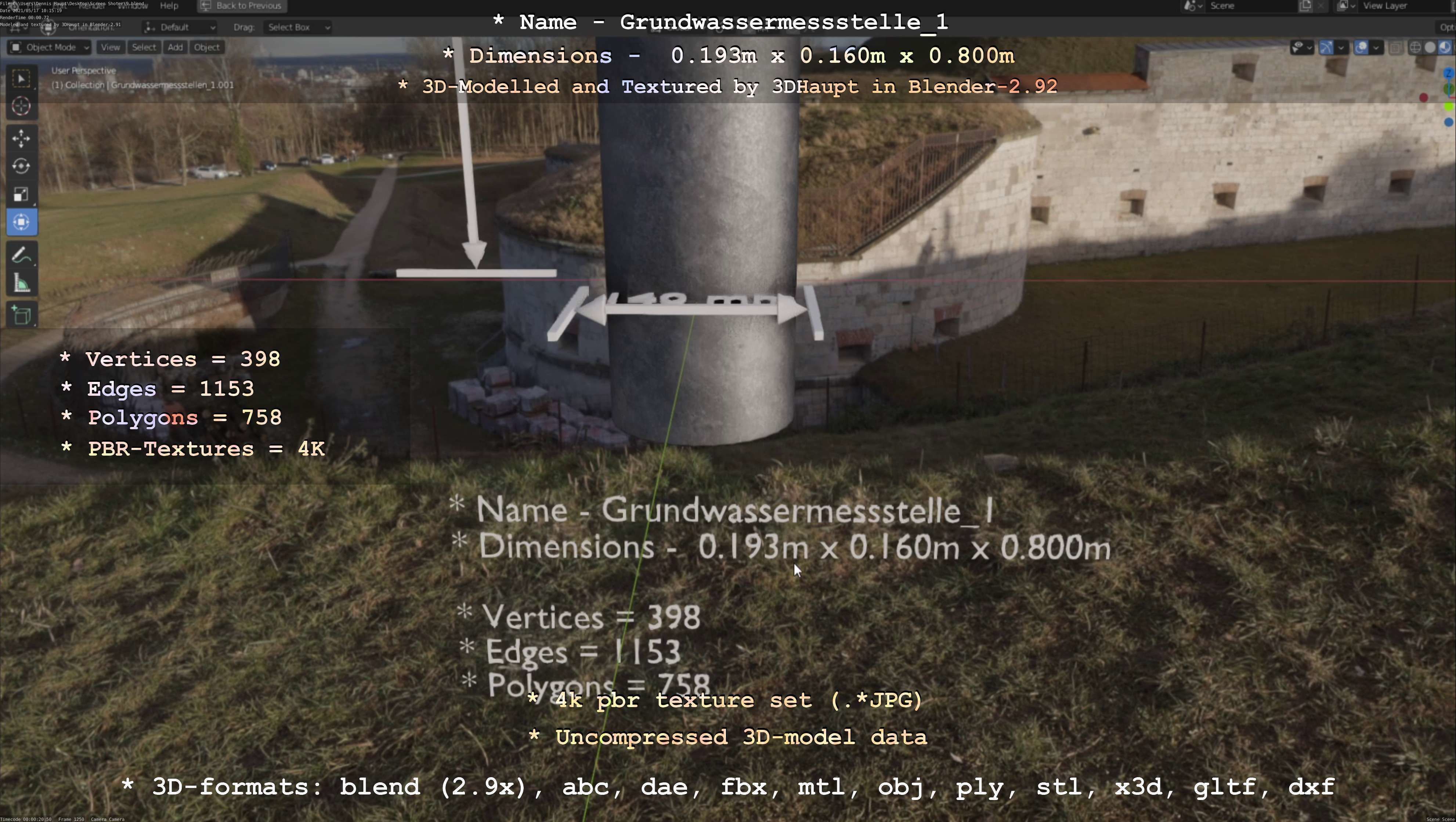 Groundwater monitoring well 1 version 2  Low-poly 3D model_83