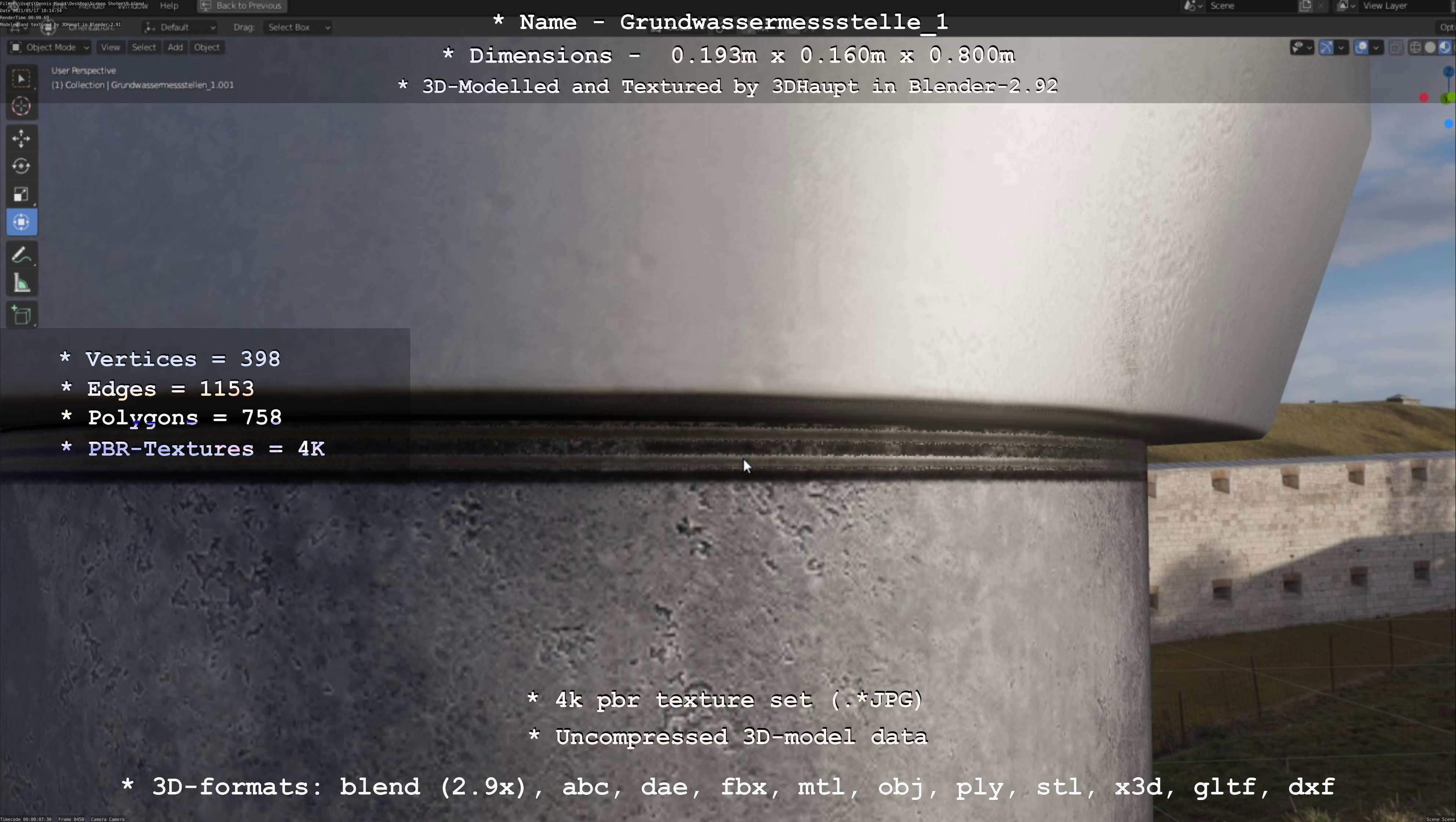 Groundwater monitoring well 1 version 2  Low-poly 3D model_70