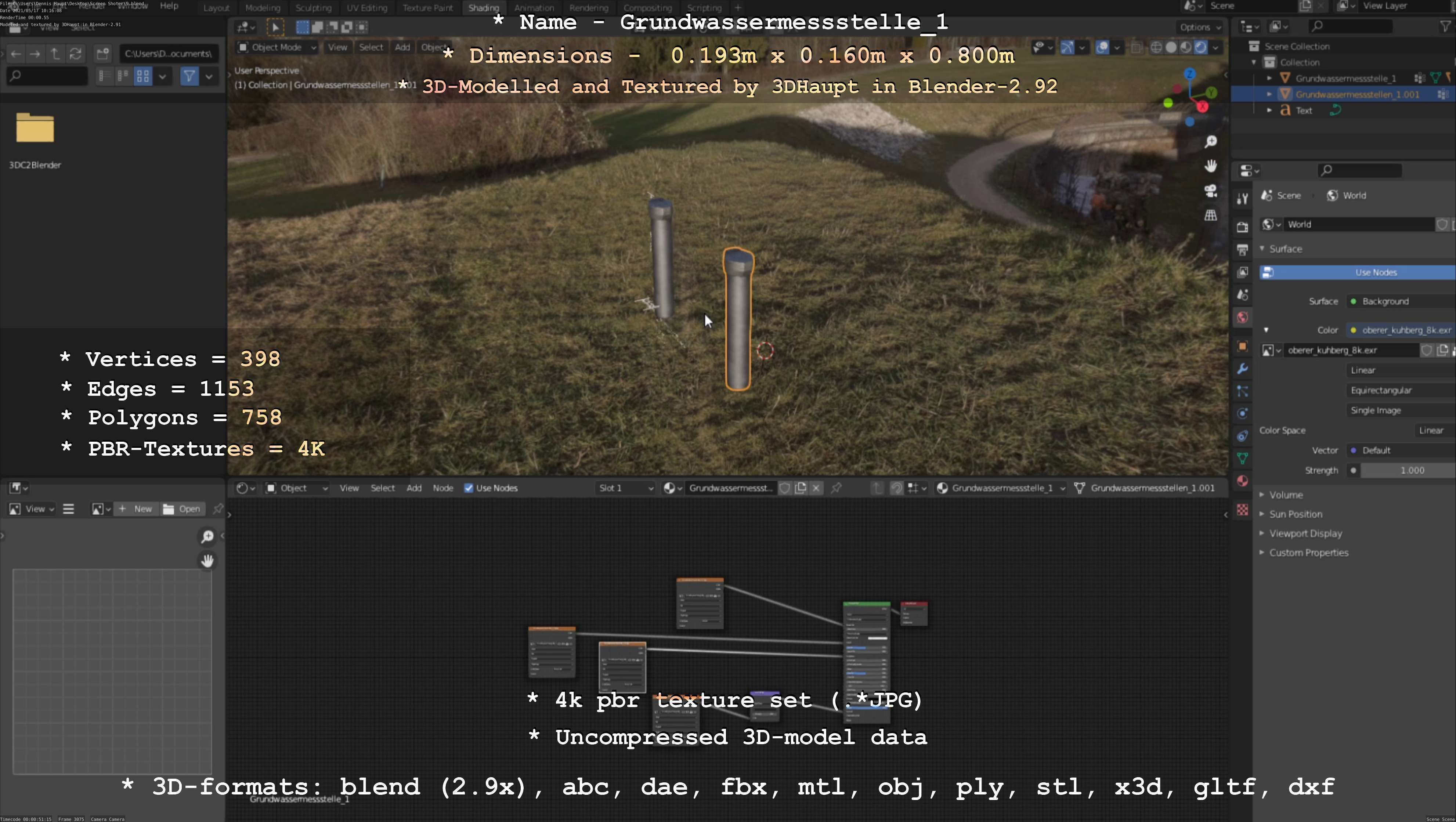 Groundwater monitoring well 1 version 2  Low-poly 3D model_116