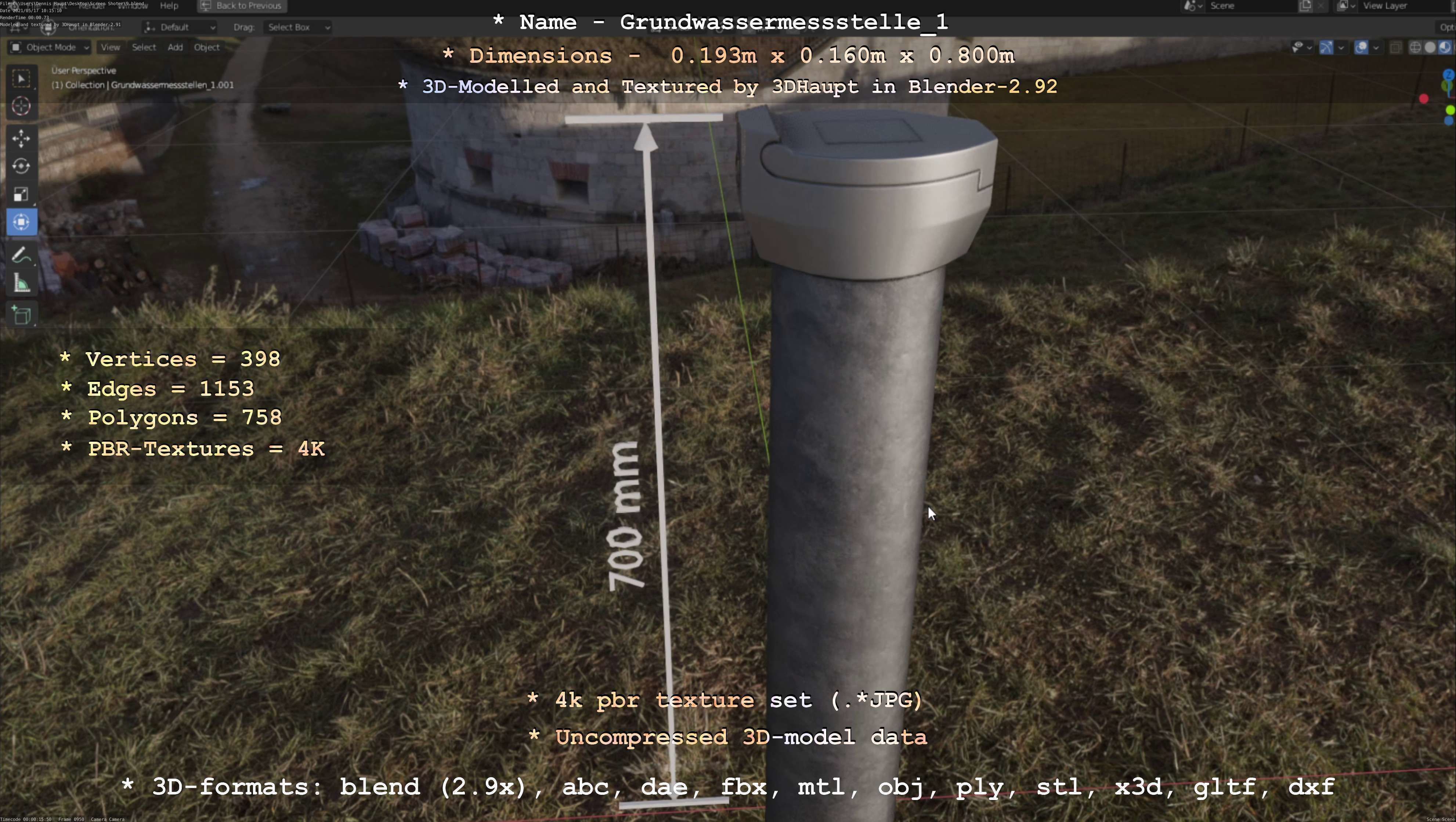 Groundwater monitoring well 1 version 2  Low-poly 3D model_79