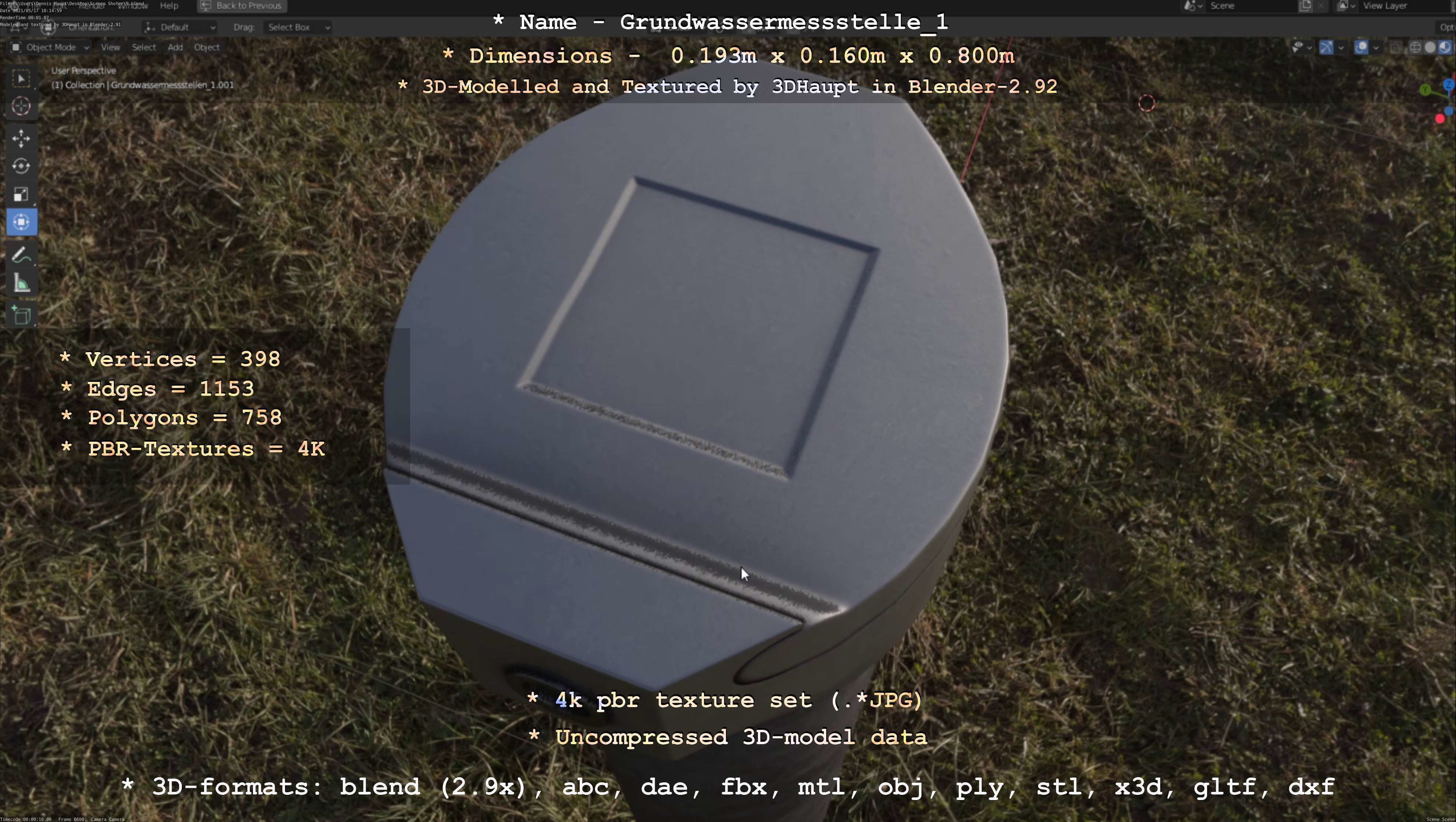 Groundwater monitoring well 1 version 2  Low-poly 3D model_73