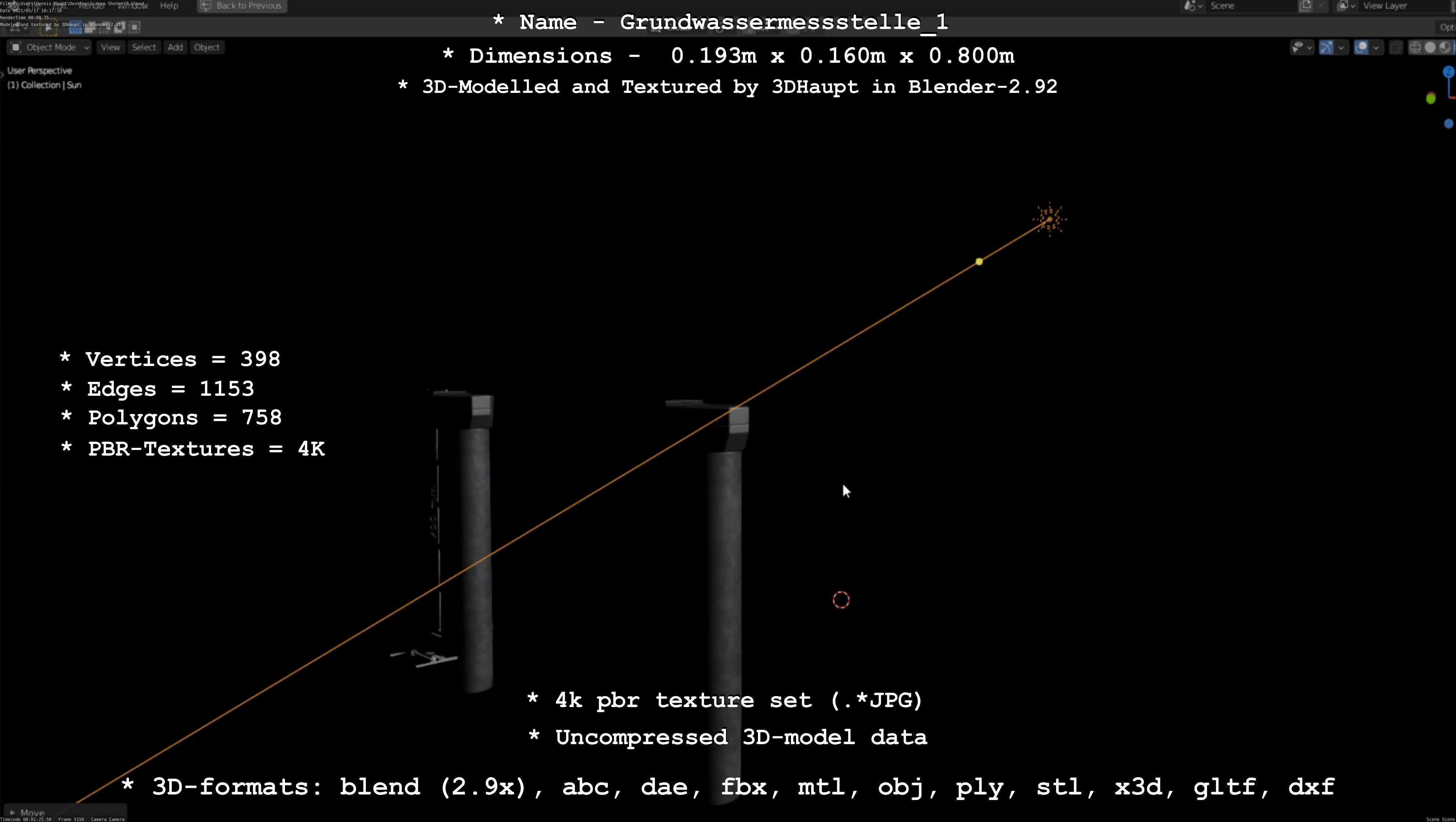 Groundwater monitoring well 1 version 2  Low-poly 3D model_41