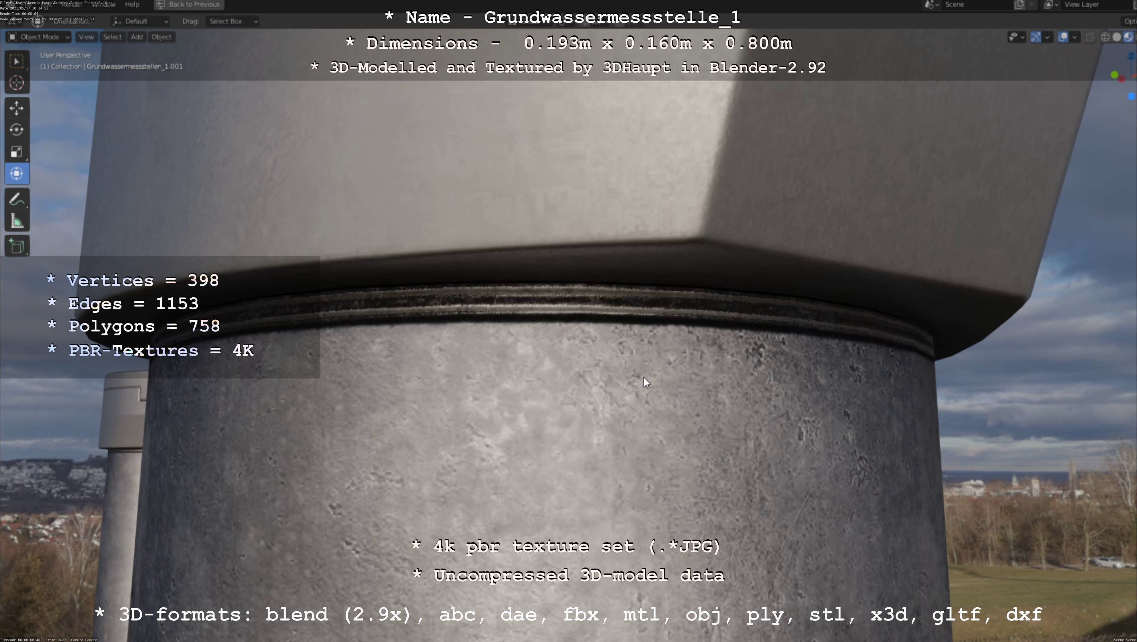 Groundwater monitoring well 1 version 2  Low-poly 3D model_69