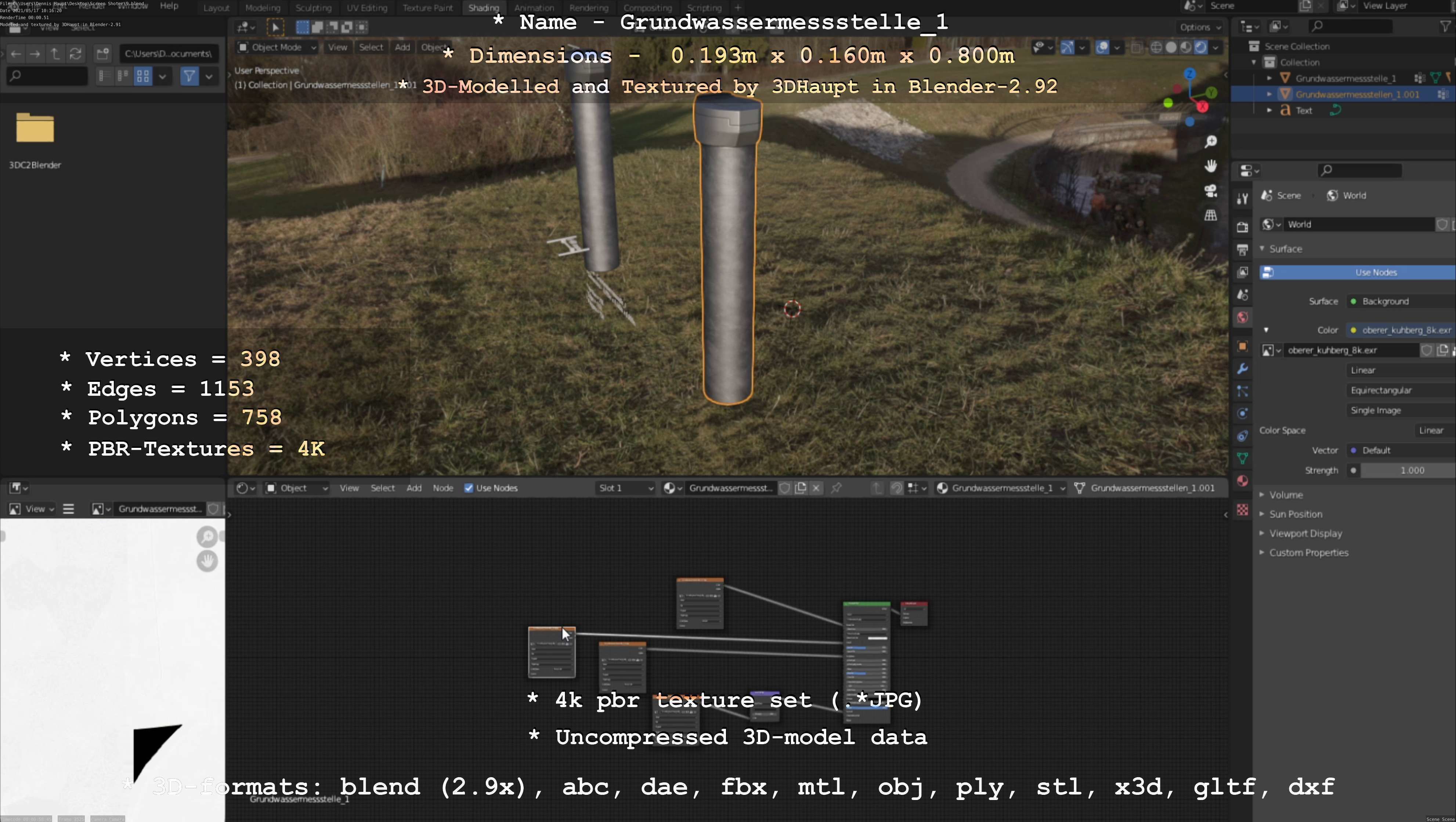 Groundwater monitoring well 1 version 2  Low-poly 3D model_127