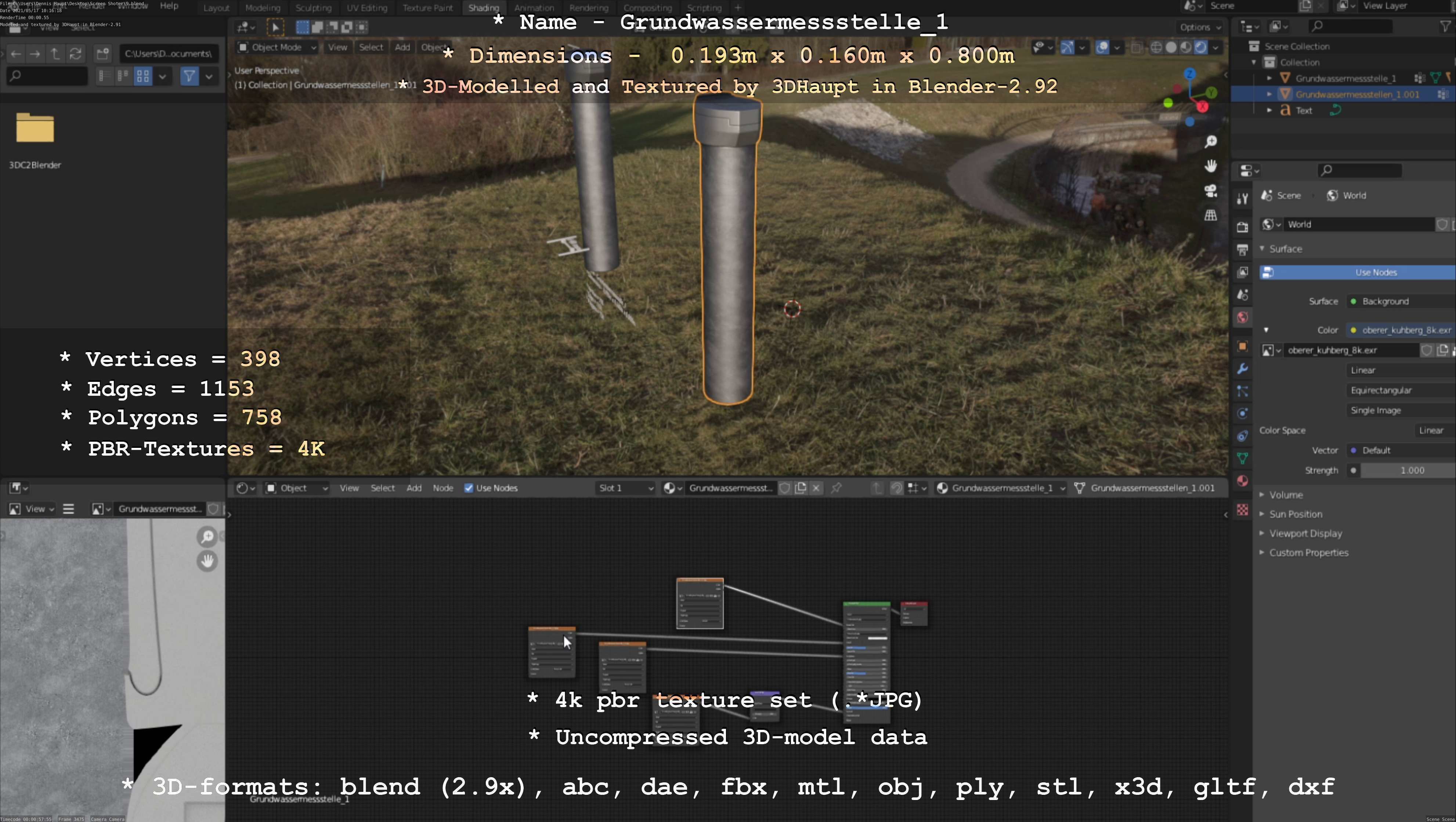 Groundwater monitoring well 1 version 2  Low-poly 3D model_125