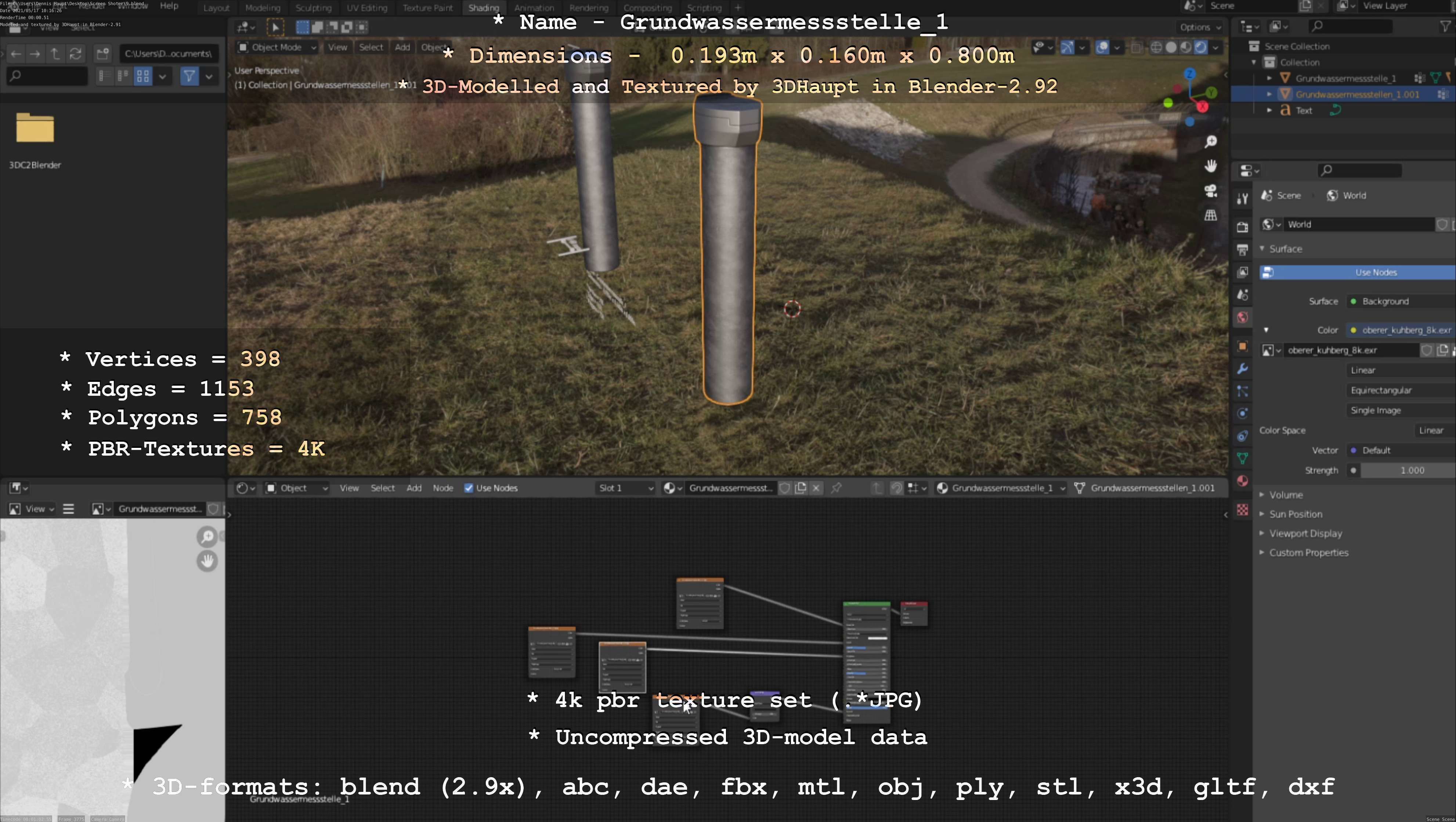 Groundwater monitoring well 1 version 2  Low-poly 3D model_129