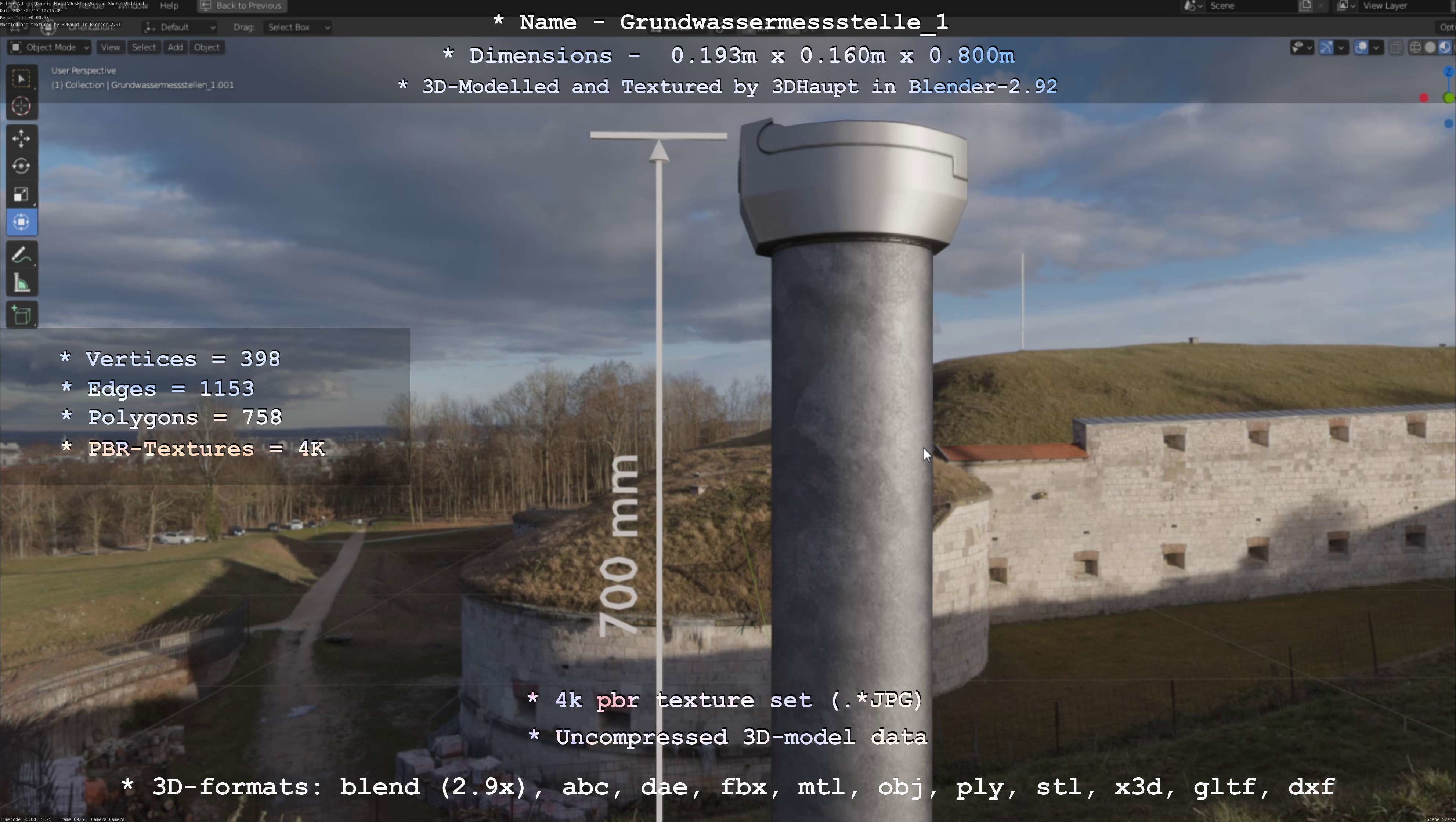 Groundwater monitoring well 1 version 2  Low-poly 3D model_78
