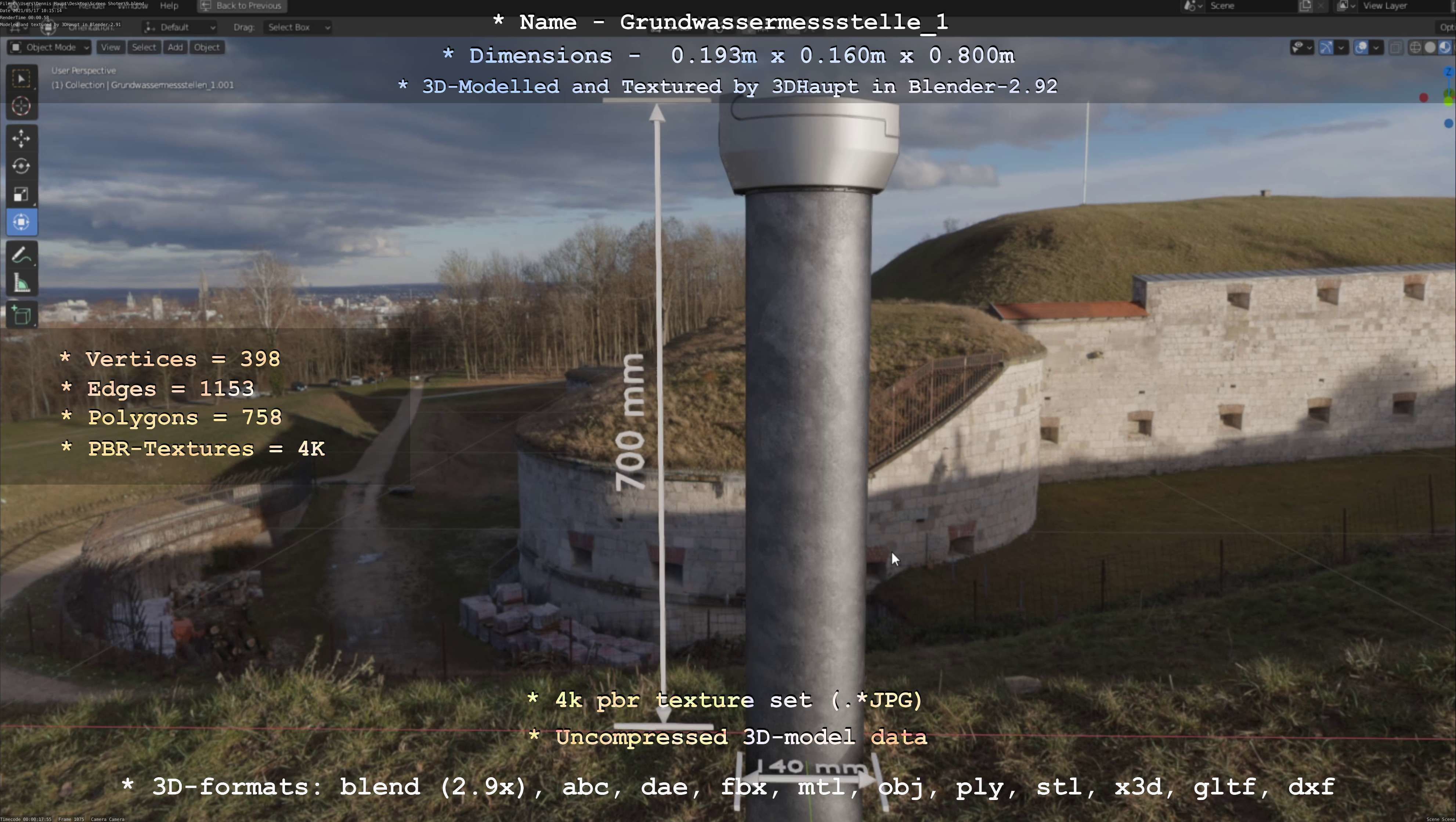 Groundwater monitoring well 1 version 2  Low-poly 3D model_11