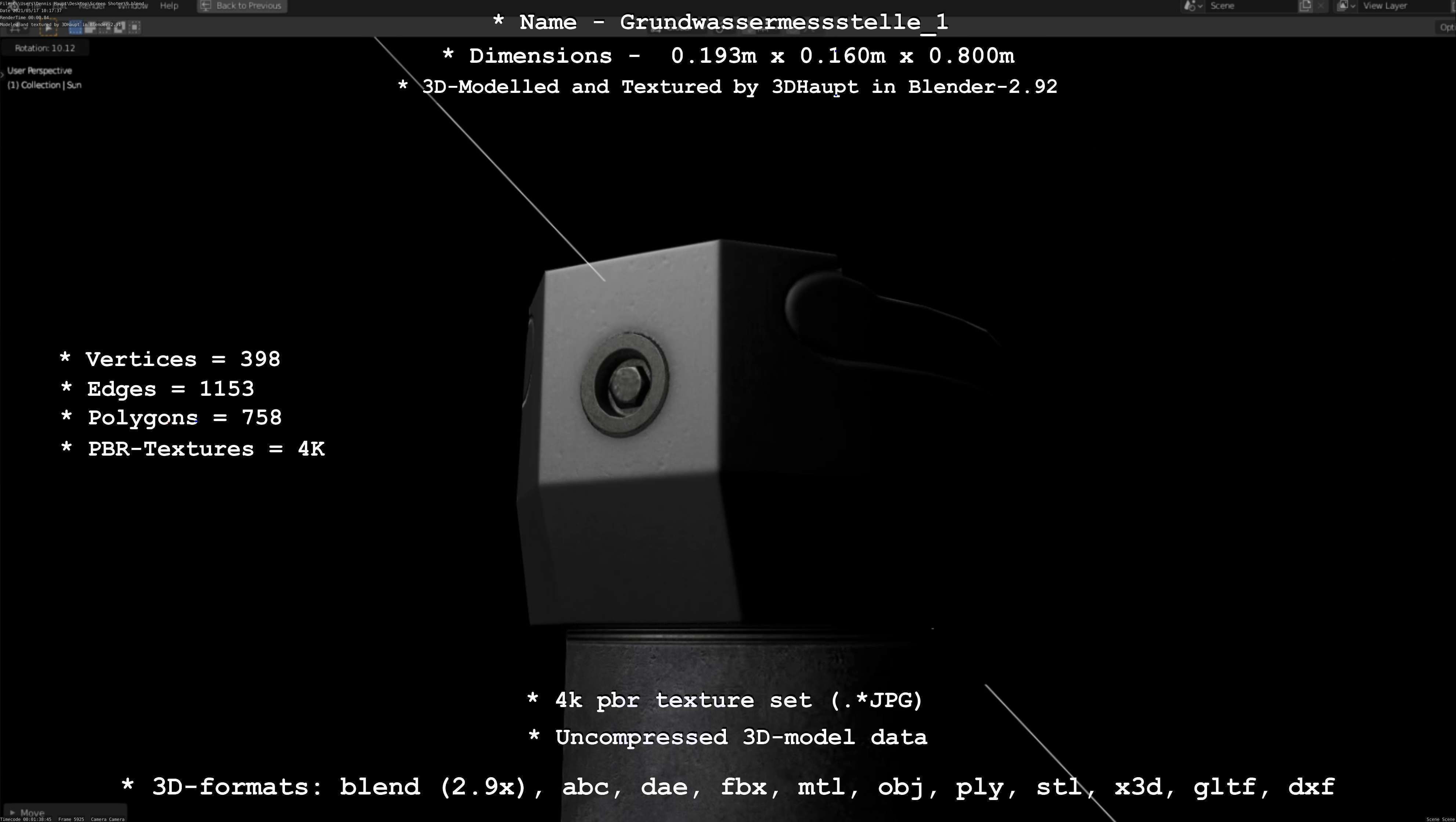 Groundwater monitoring well 1 version 2  Low-poly 3D model_52