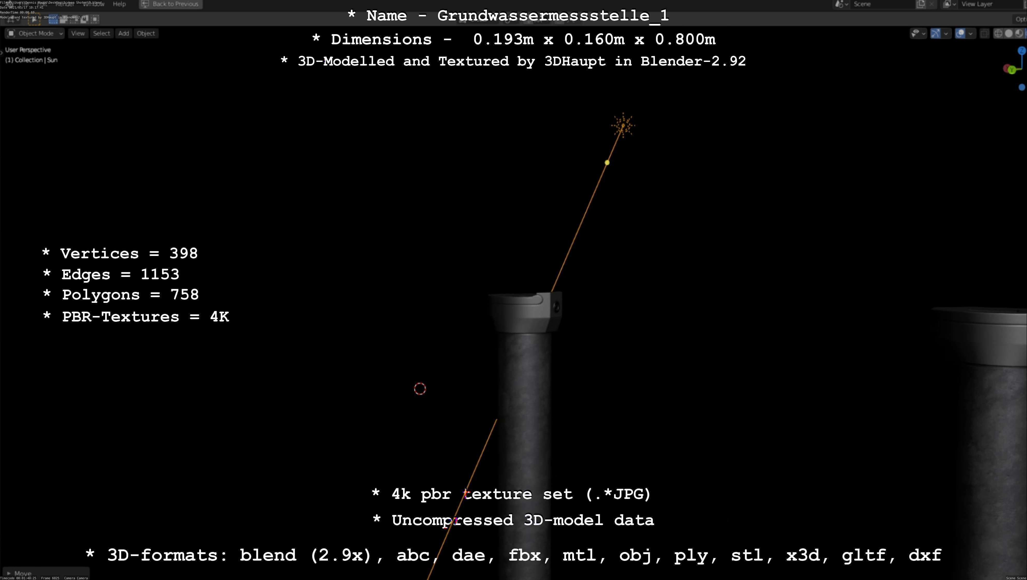 Groundwater monitoring well 1 version 2  Low-poly 3D model_57